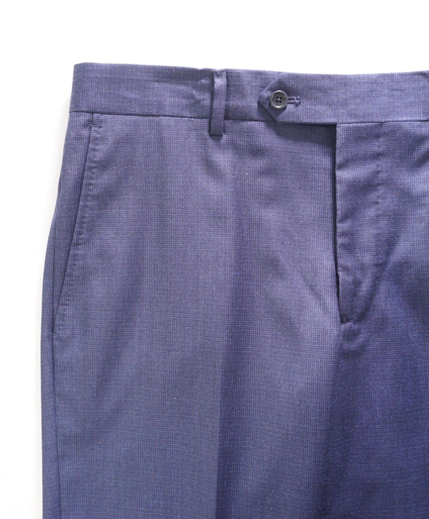 $400 SAKS FIFTH AVENUE - Wool Navy Blue Micro Check Pants - 34W