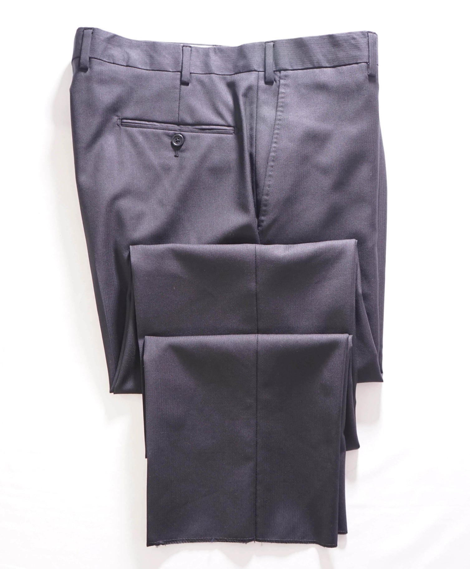 $400 SAKS FIFTH AVENUE - Wool Tonal Stripe Black Pants - 38W