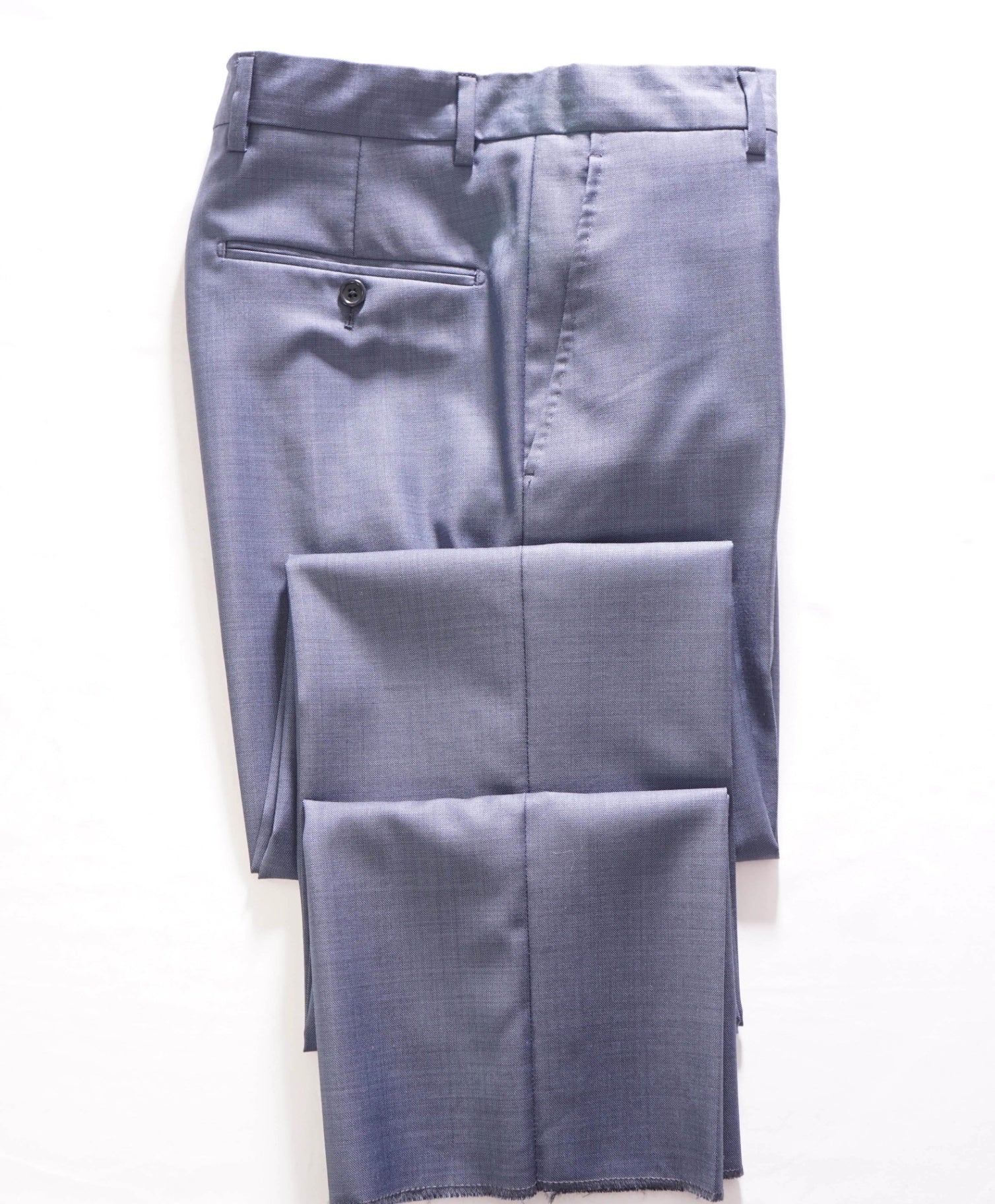 $1,295 SAKS FIFTH AVENUE - Wool Solid Pastel Blue Pants - 30W