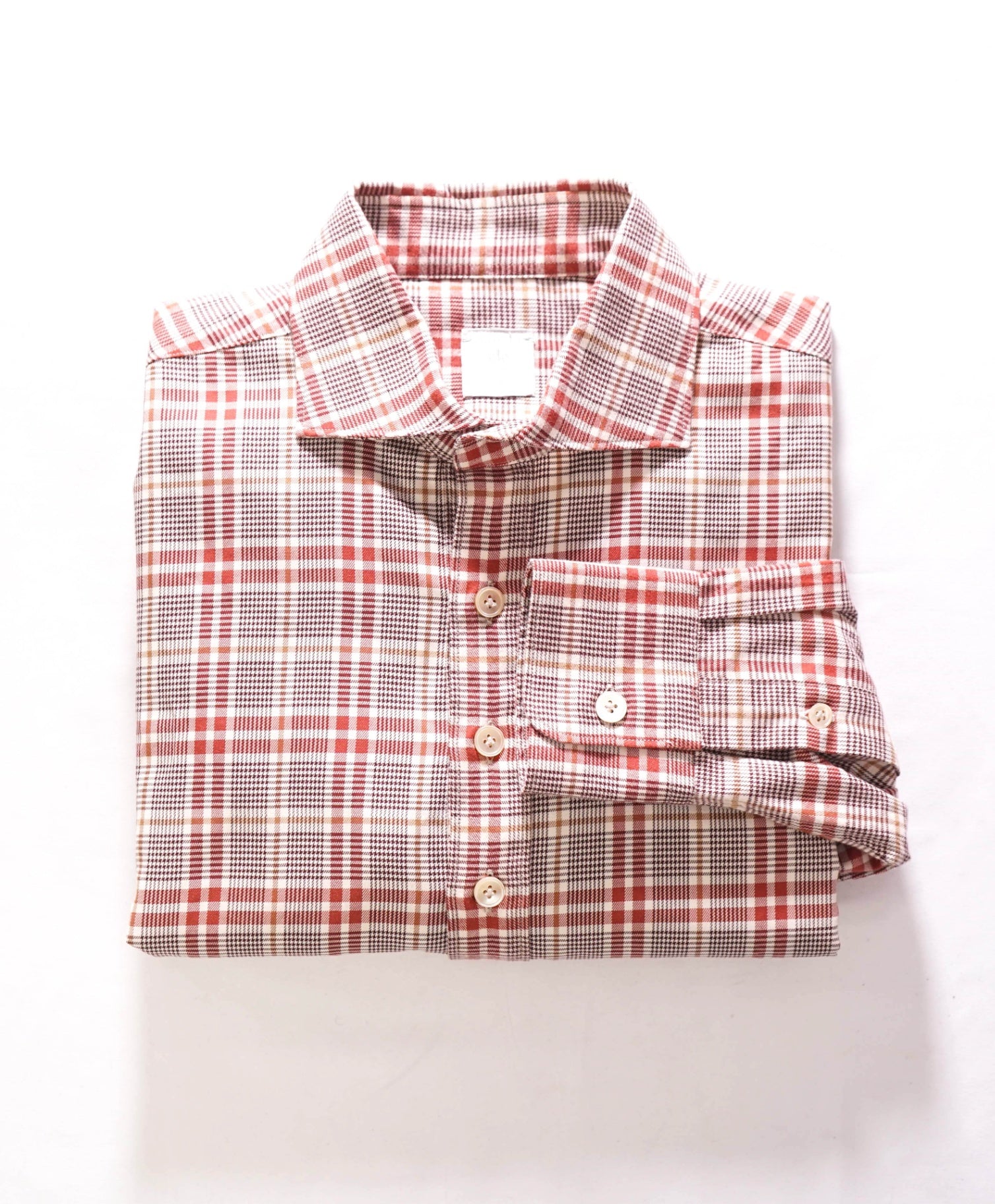 $495 ELEVENTY - POPOVER Polo Style Red Plaid Dress Shirt - M