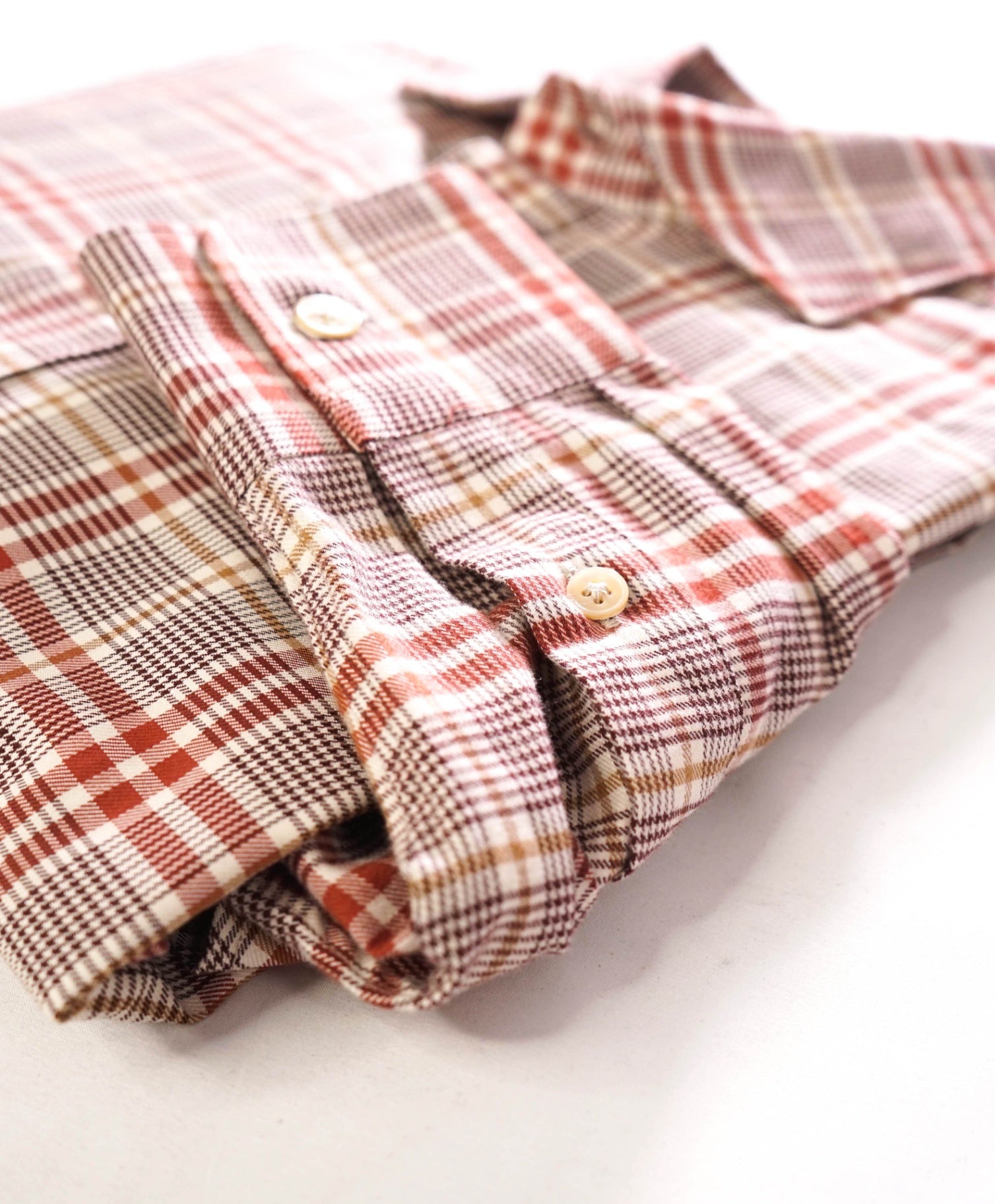 $495 ELEVENTY - POPOVER Polo Style Red Plaid Dress Shirt - M
