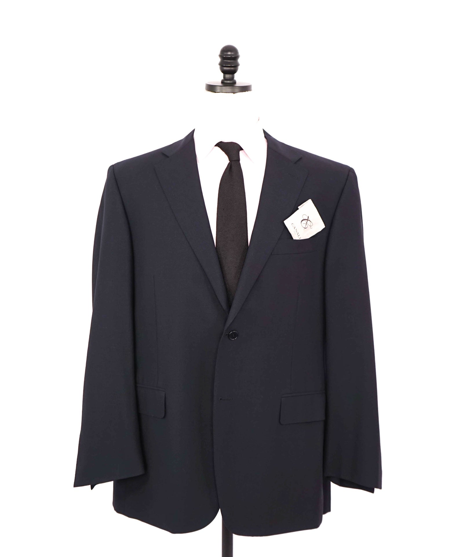 $1,895 CANALI - Solid Navy Blue "Travel" Blazer - 44L