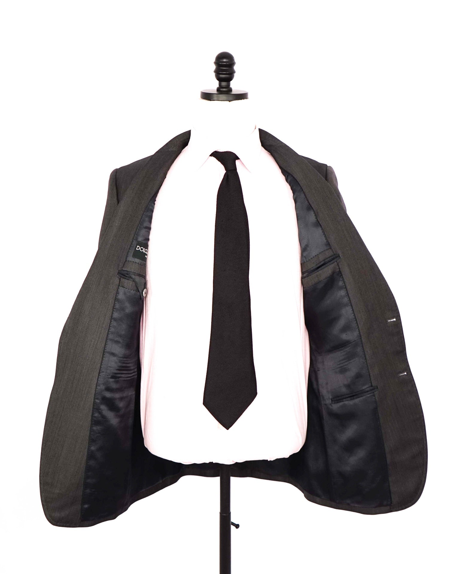 $1,950 DOLCE & GABBANA - Solid Gray Wool/Silk Sharkskin Blazer - 38R