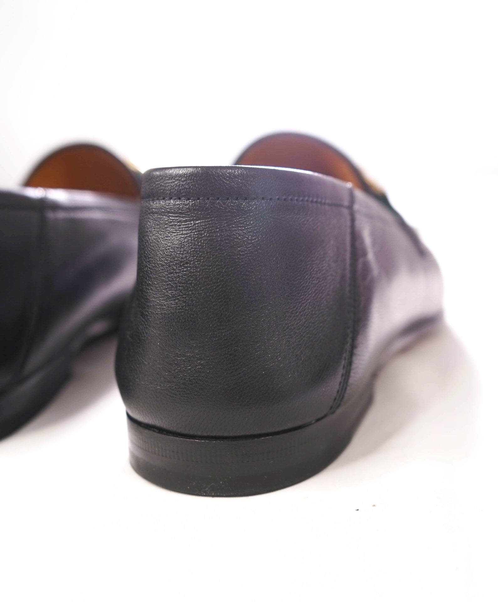 $1,090 GUCCI - Jordaan Agnello Black Leather Loafers - US 9.5 (UK8.5)