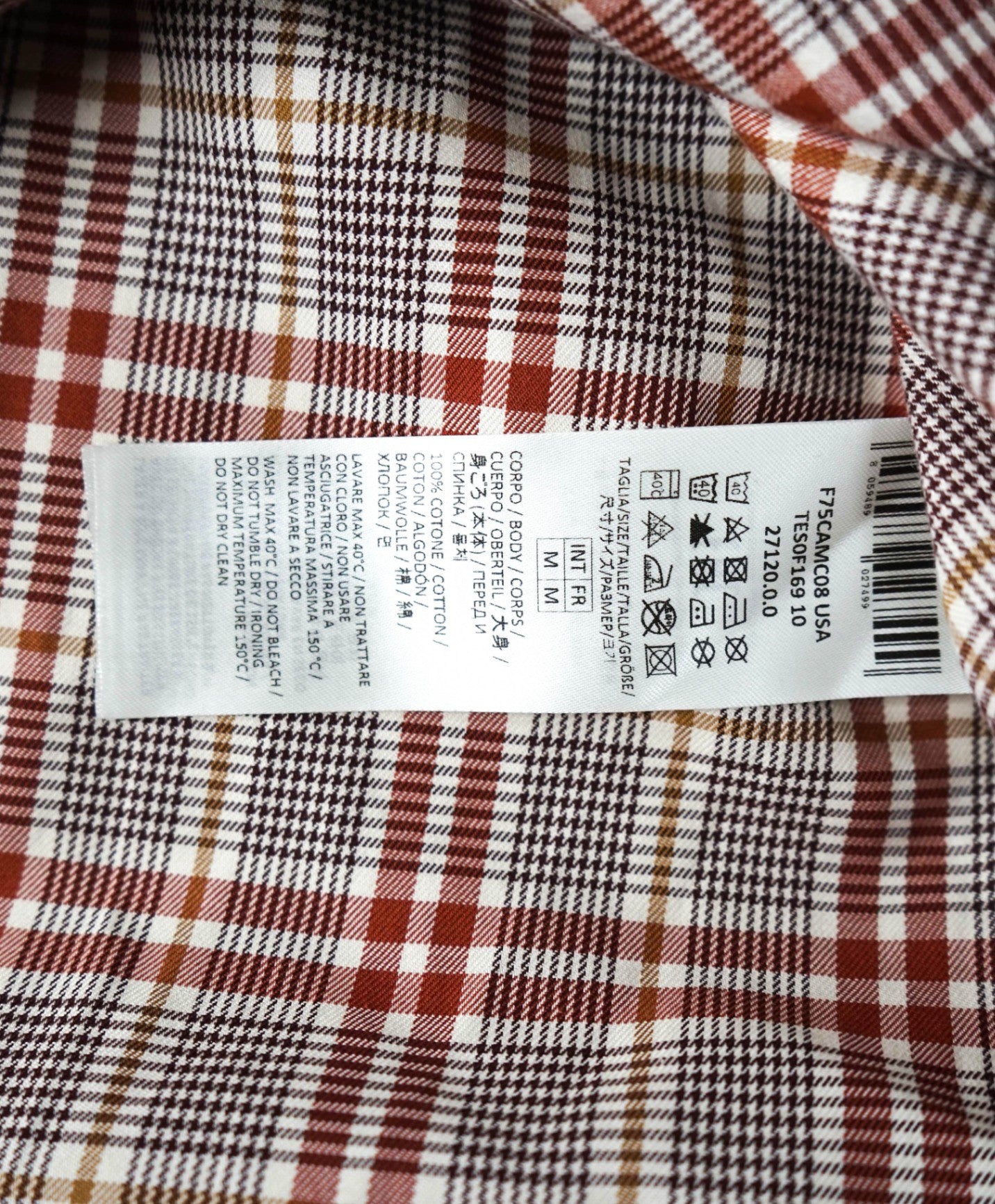 $495 ELEVENTY - POPOVER Polo Style Red Plaid Dress Shirt - M
