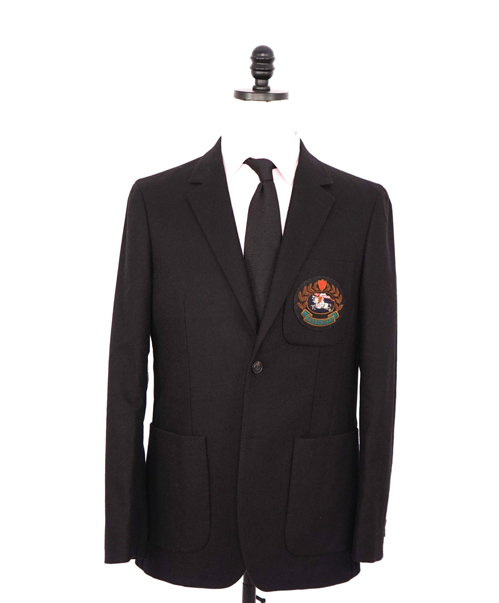 $2,495 BURBERRY LONDON - Wool Black CREST Blazer Jacket - 40R