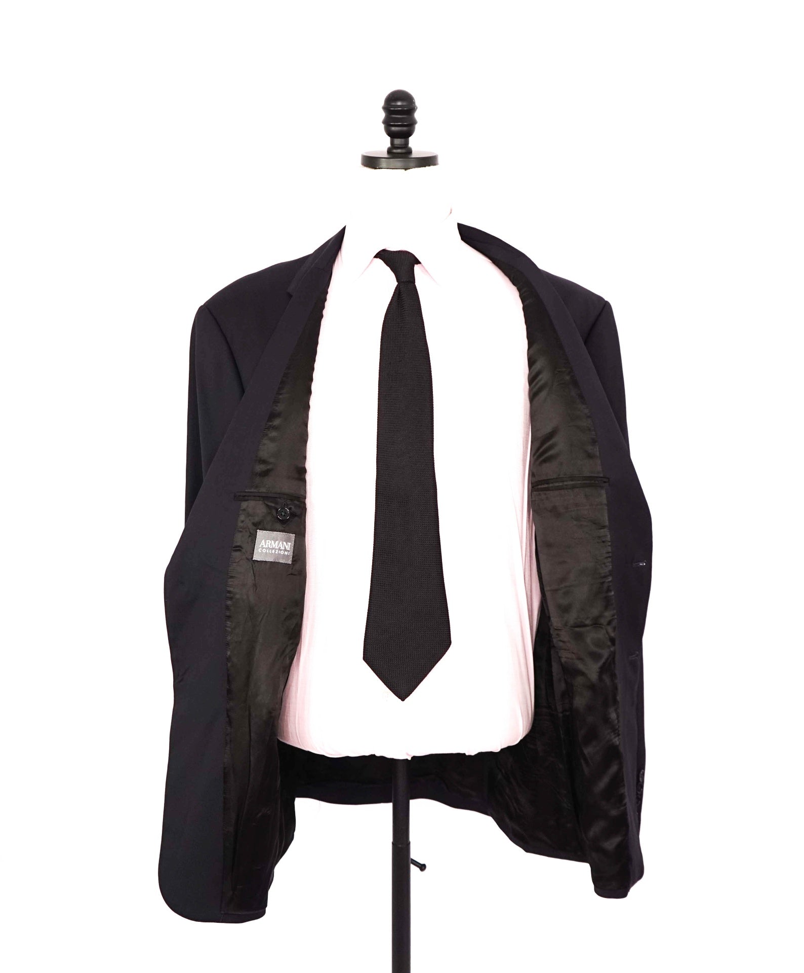 $1,895 ARMANI COLLEZIONI - Wool Solid Navy Blue Suit - 50R