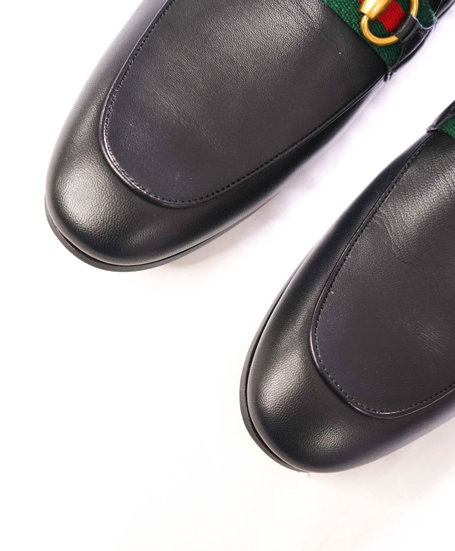 $1,090 GUCCI - Jordaan Agnello Black Leather Loafers - US 9.5 (UK8.5)