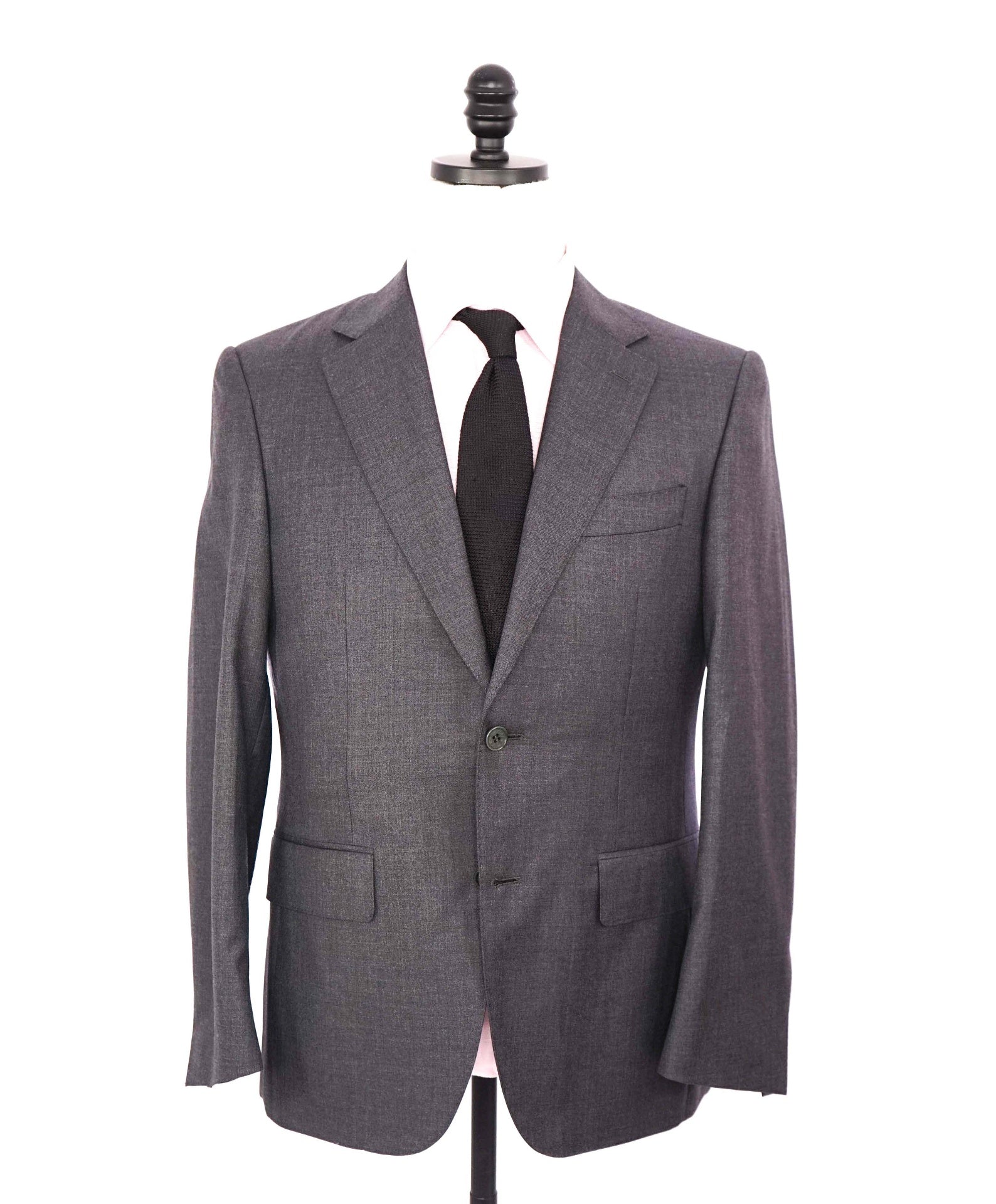 $1,995 CANALI - Wool Solid Gray 2-Btn Classic Suit - 36S