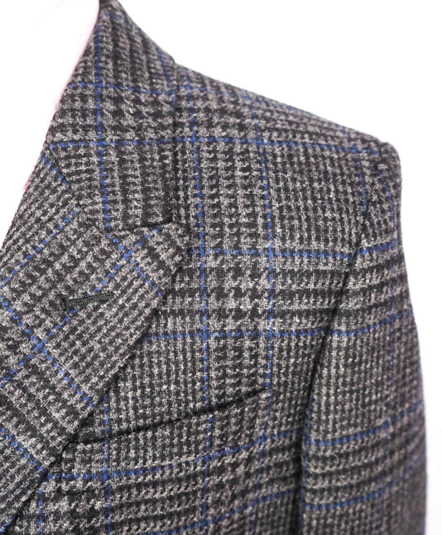 $2,950 BURBERRY LONDON - Wool Gray/Blue Plaid Overcoat - 46