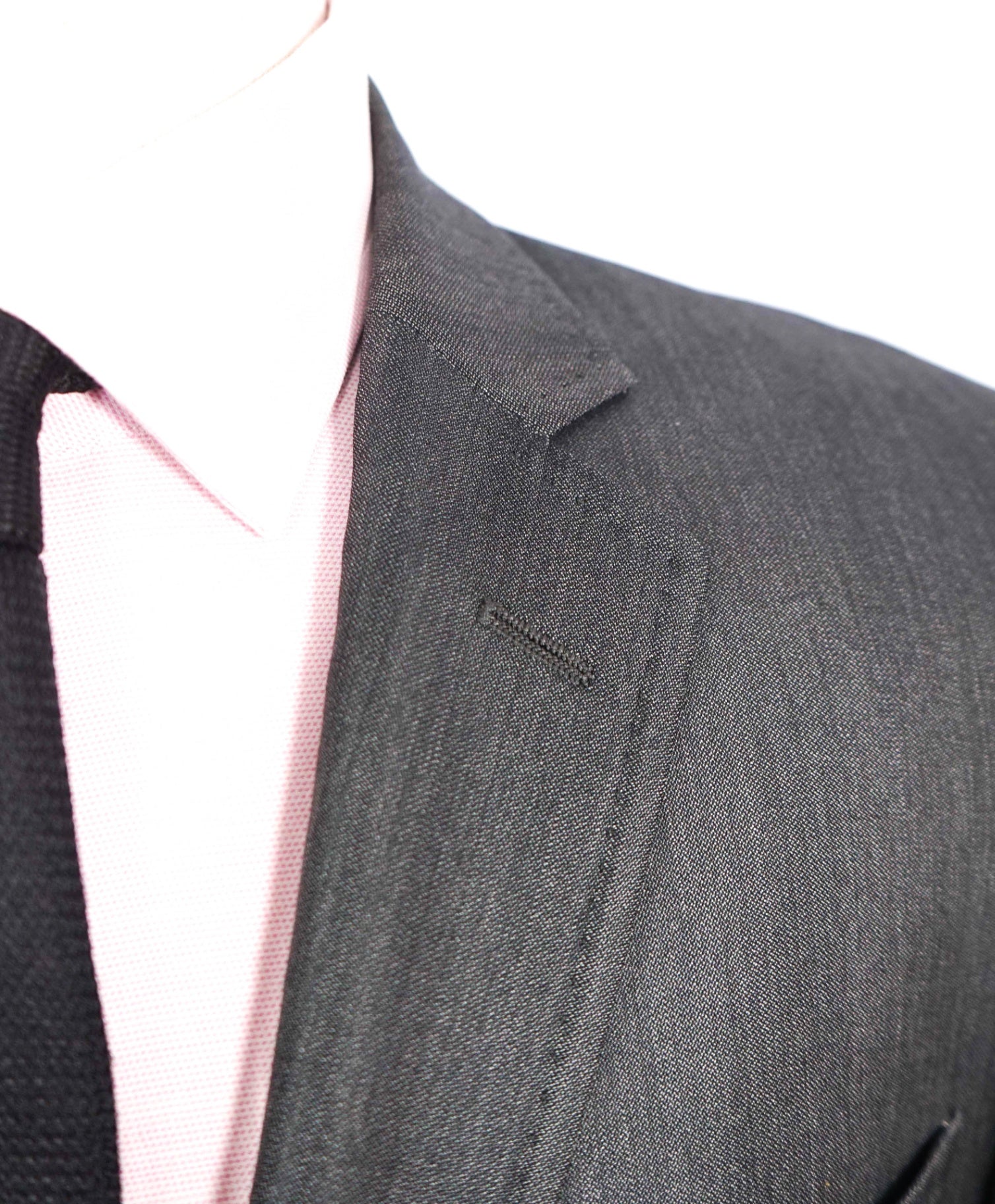 $1,950 DOLCE & GABBANA - Solid Gray Wool/Silk Sharkskin Blazer - 38R