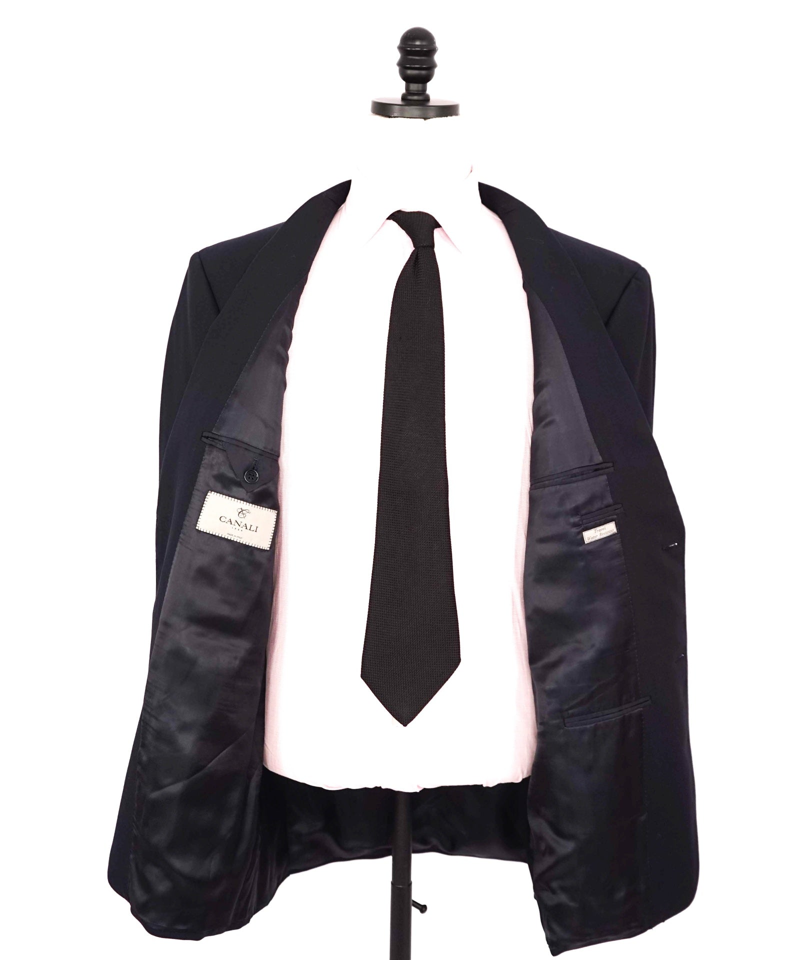 $1,895 CANALI - Solid Navy Blue "Travel" Blazer - 44L