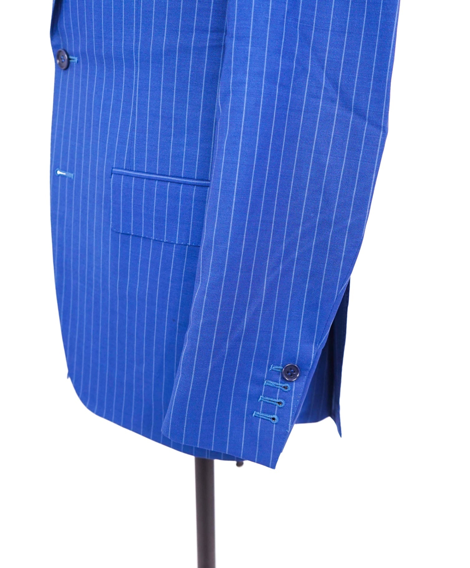 $2,195 CANALI - "Impeccabile" Wool Cobalt Blue Pinstripe Suit - 38R