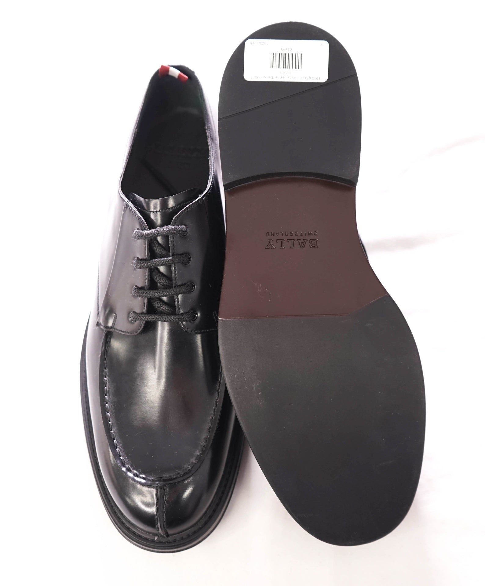 $980 BALLY - "NIVERO" Black Leather Lug Sole Derby - US 11 (UK10)