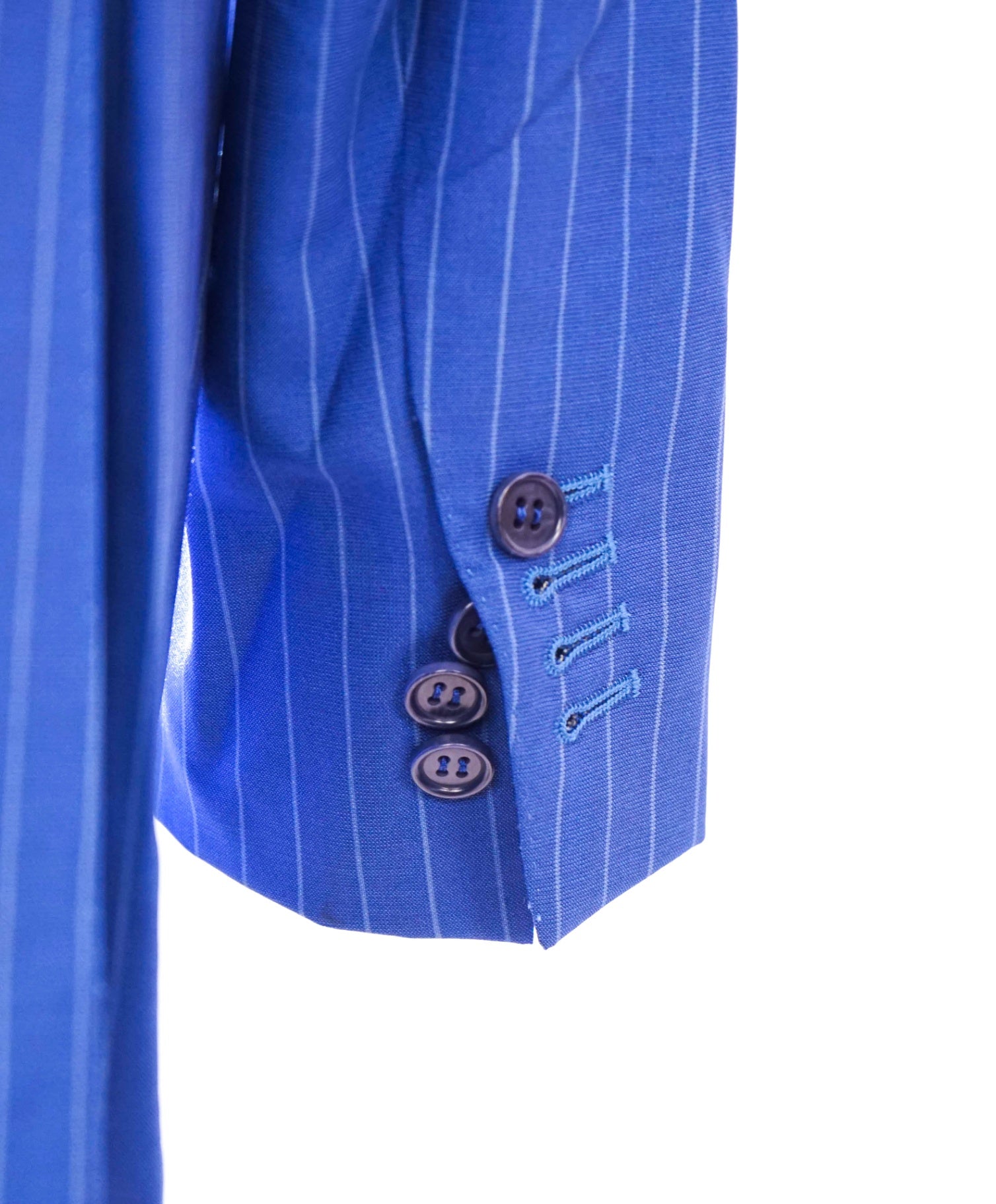 $2,195 CANALI - "Impeccabile" Wool Cobalt Blue Pinstripe Suit - 38R