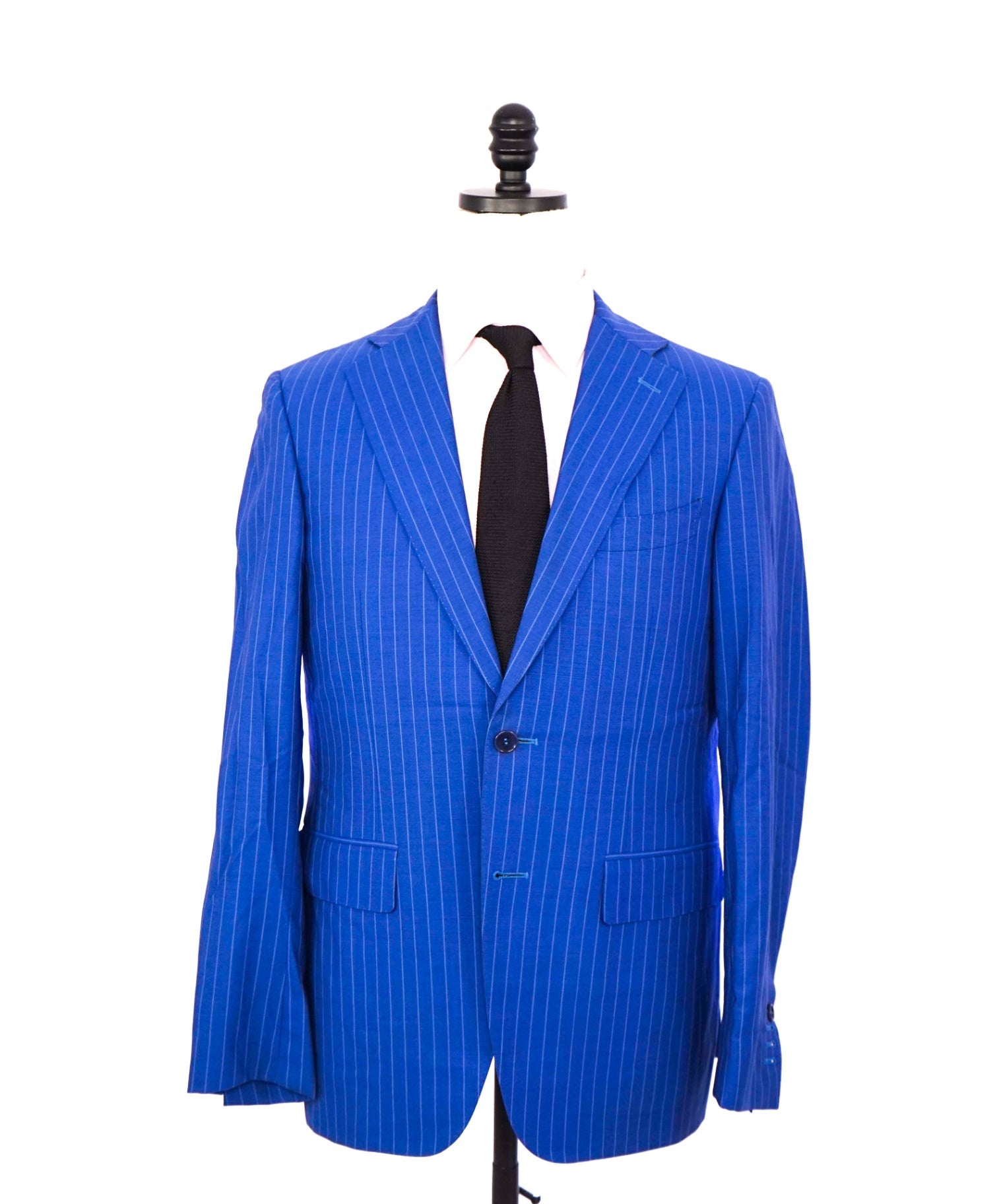 $2,195 CANALI - "Impeccabile" Wool Cobalt Blue Pinstripe Suit - 38R