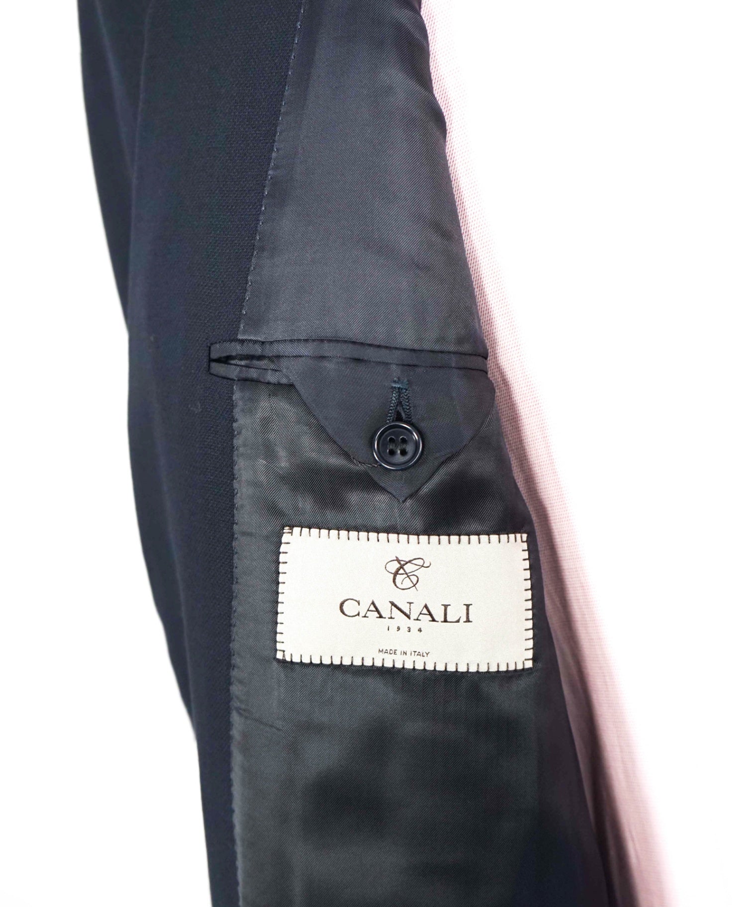 $1,895 CANALI - Solid Navy Blue "Travel" Blazer - 44L