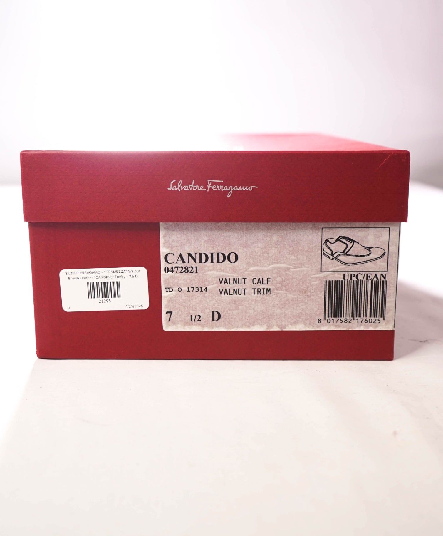 $1,250 FERRAGAMO - "TRAMEZZA" Walnut Brown "CANDIDO" - 7.5 D