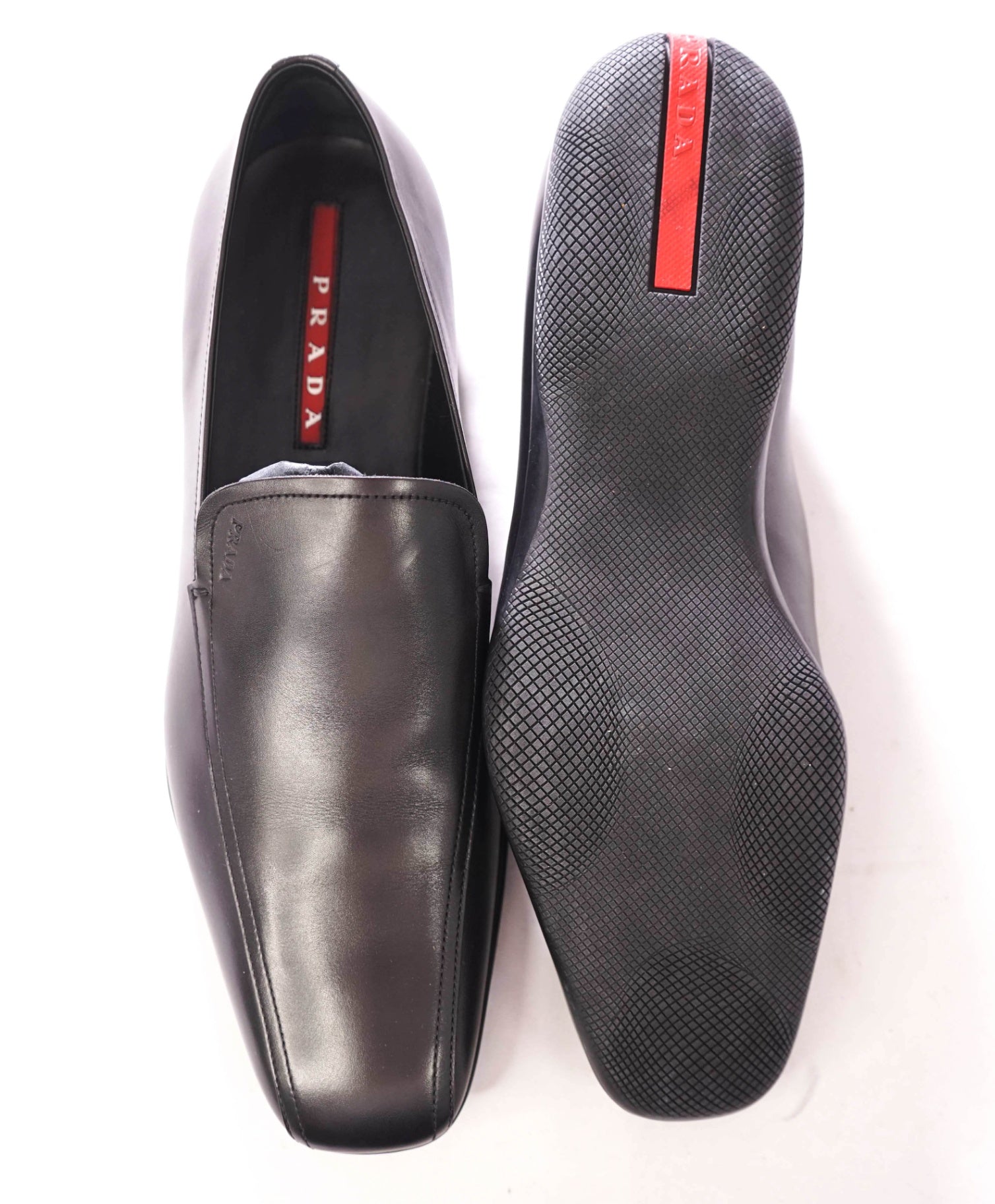 $795 PRADA - Black Leather Loafers - US 10.5 (9.5UK)