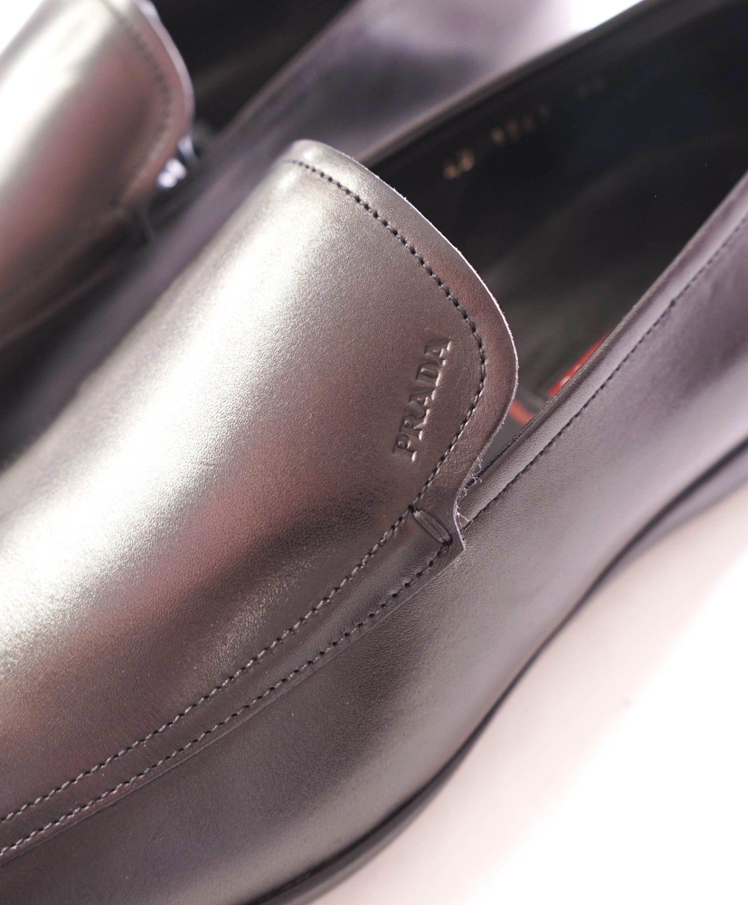 $795 PRADA - Black Leather Loafers - US 10.5 (9.5UK)