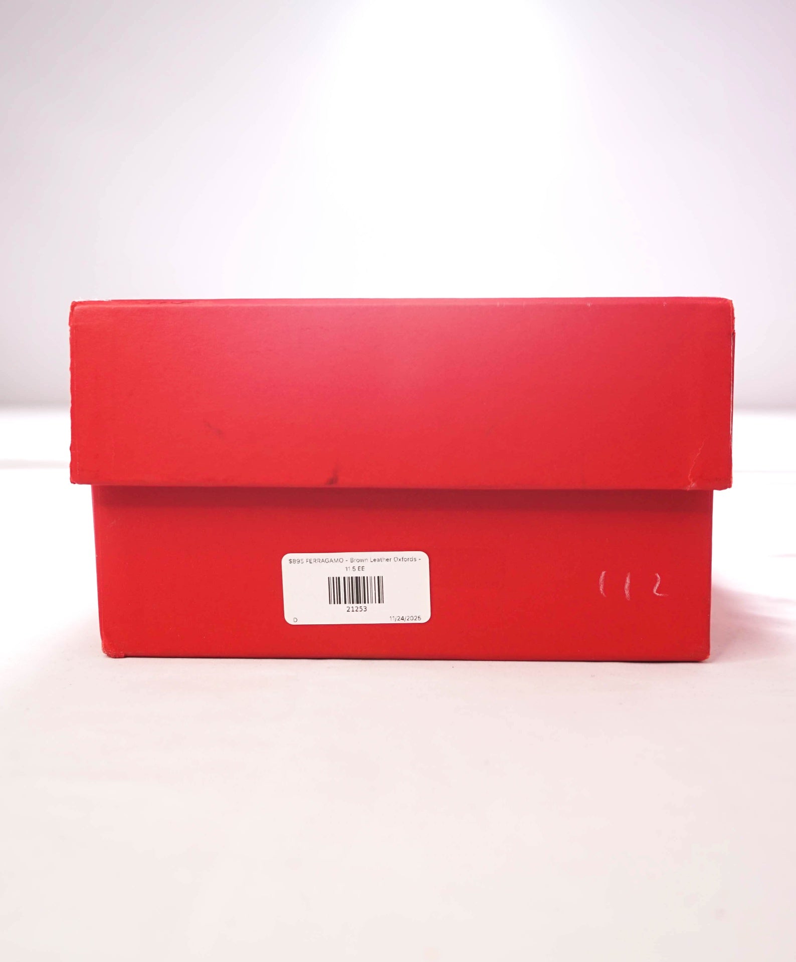 $995 FERRAGAMO - "Fermin" Brown Leather Oxfords - 11.5 EE