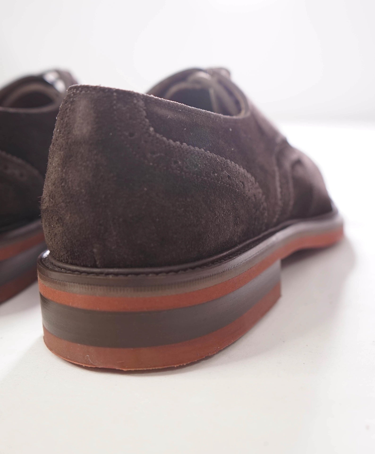 $880 FERRAGAMO - Brown Suede "BREWOOD" Derby - 8 D