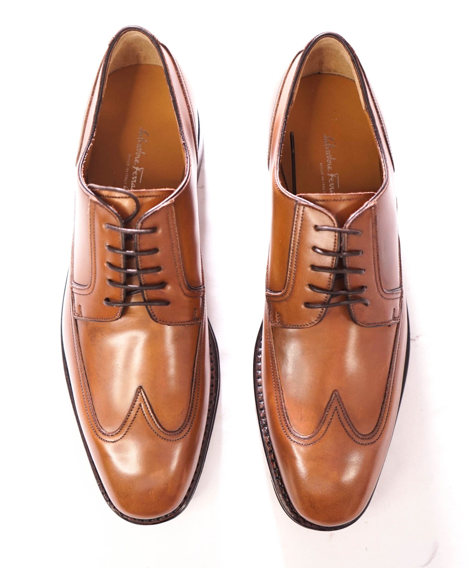 $1,250 FERRAGAMO - "TRAMEZZA" Walnut Brown "CANDIDO" - 7.5 D