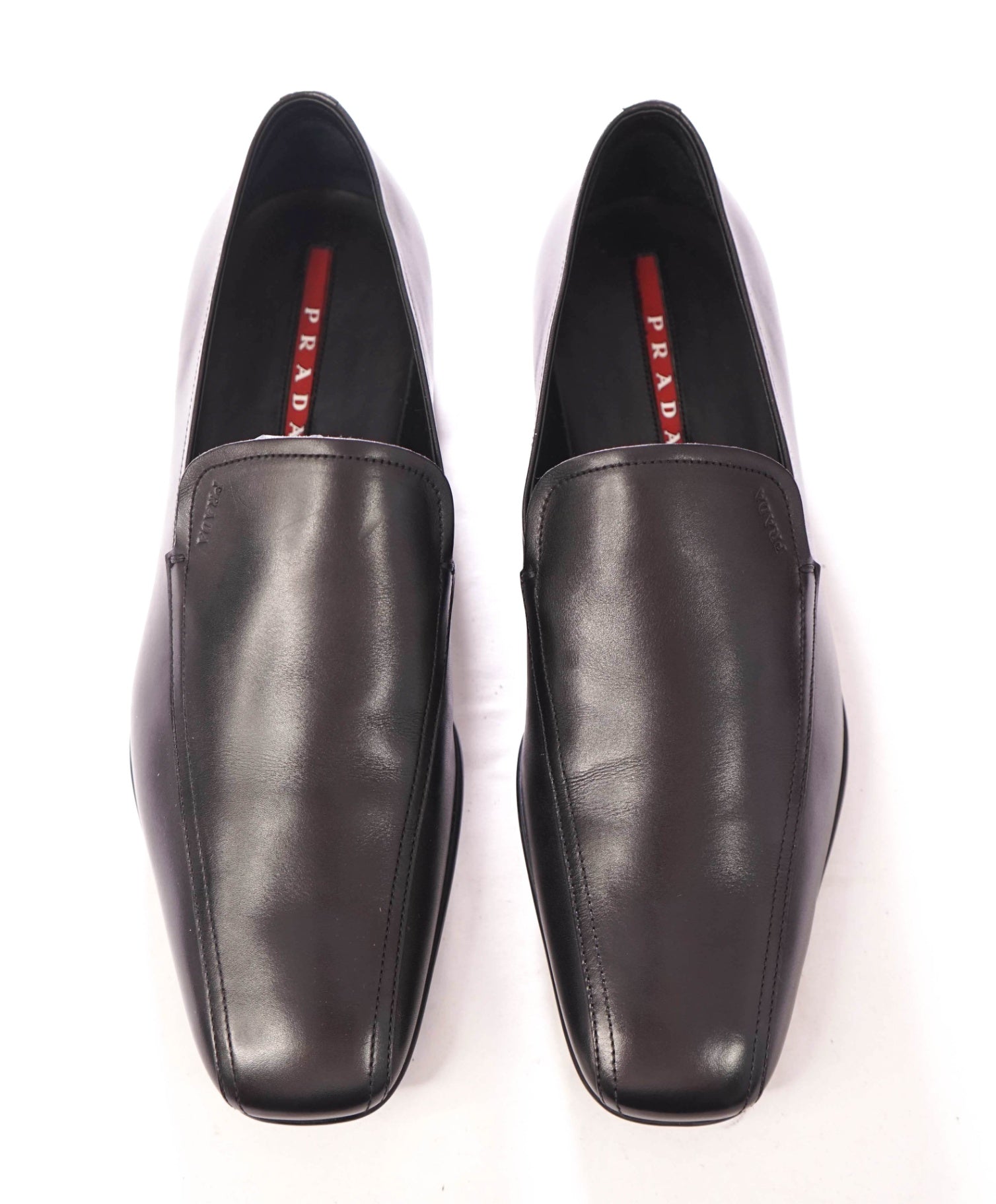 $795 PRADA - Black Leather Loafers - US 10.5 (9.5UK)