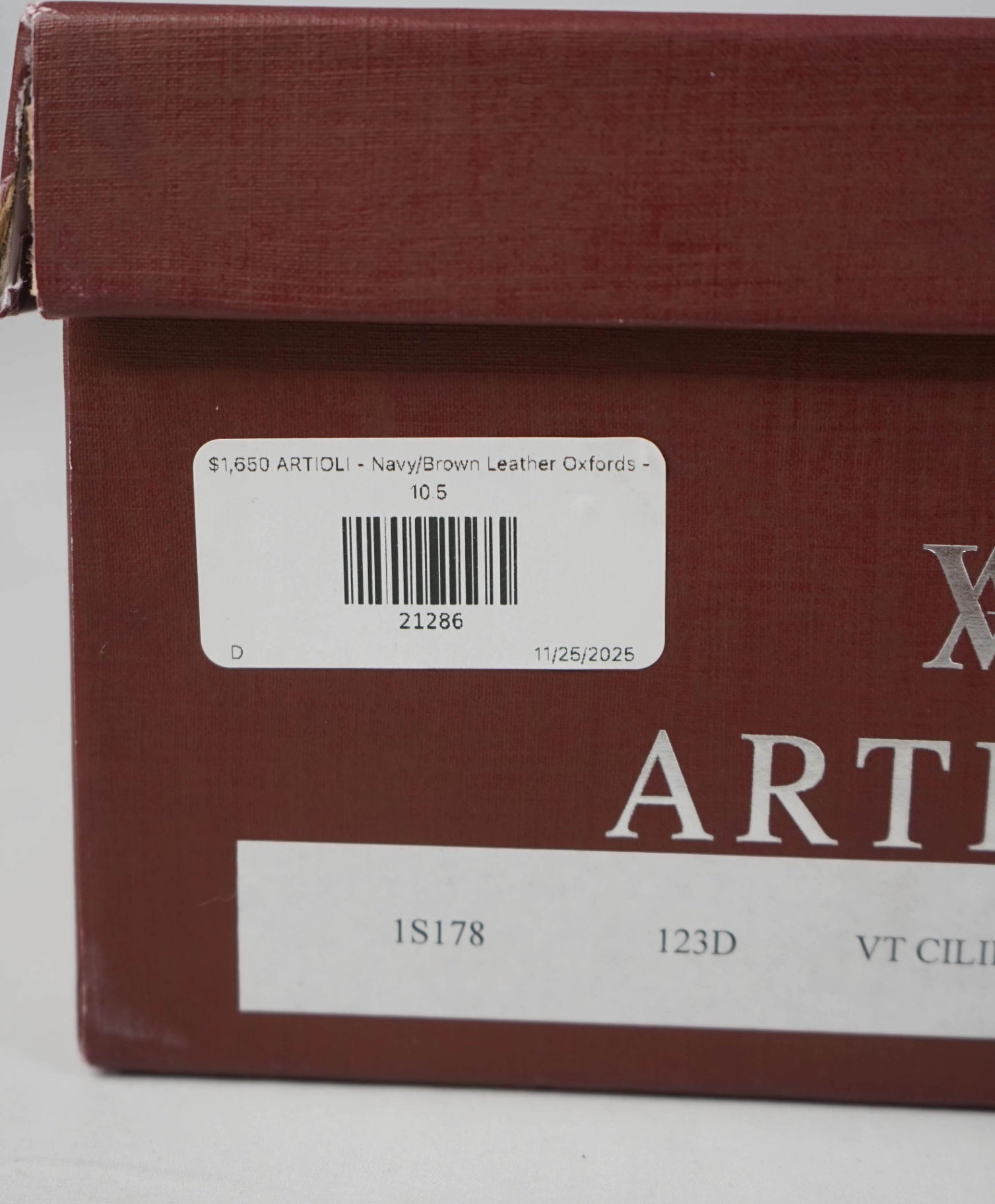 $1,650 ARTIOLI - Navy/Brown Leather Oxfords - 10.5