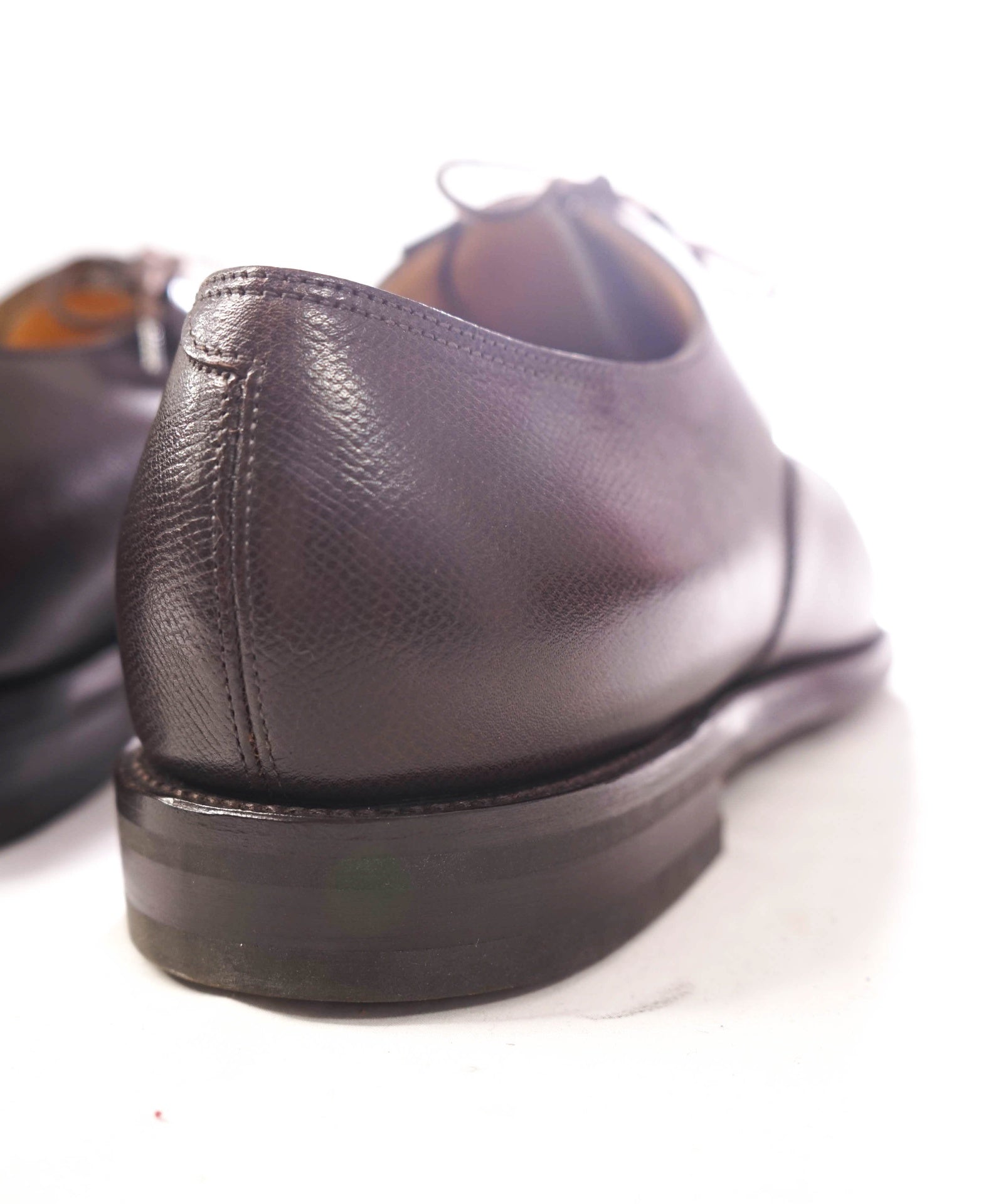 $2,030 JOHN LOBB - Brown Pebble Leather Oxfords - US 12.5 (11.5UK)