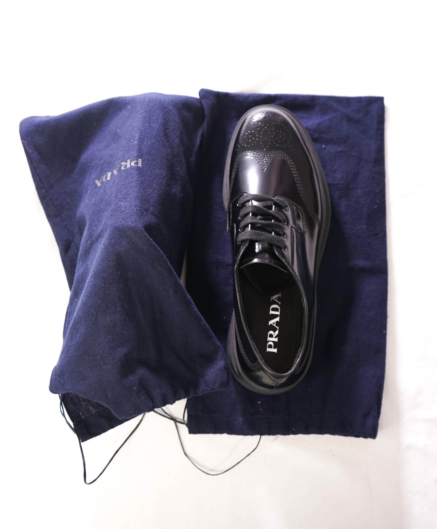 $1,050 PRADA - Black Leather Lug Sole Air Levitate Derby - US 10 (9 UK)