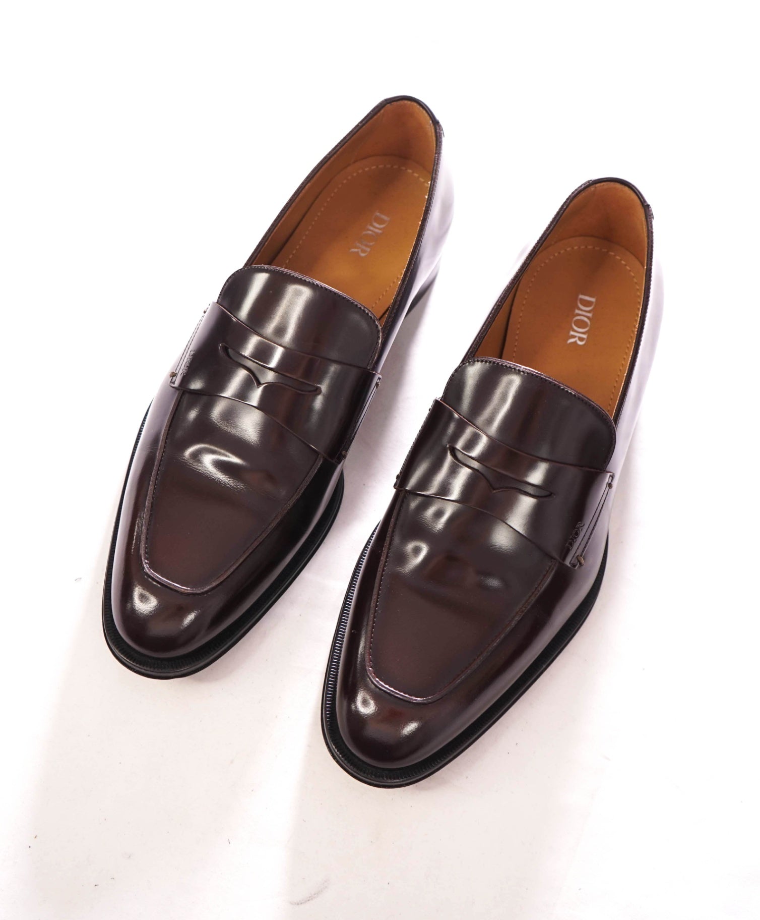 $1,150 DIOR - Oxblood Patent Leather Penny Loafers - US 8 (41EU)