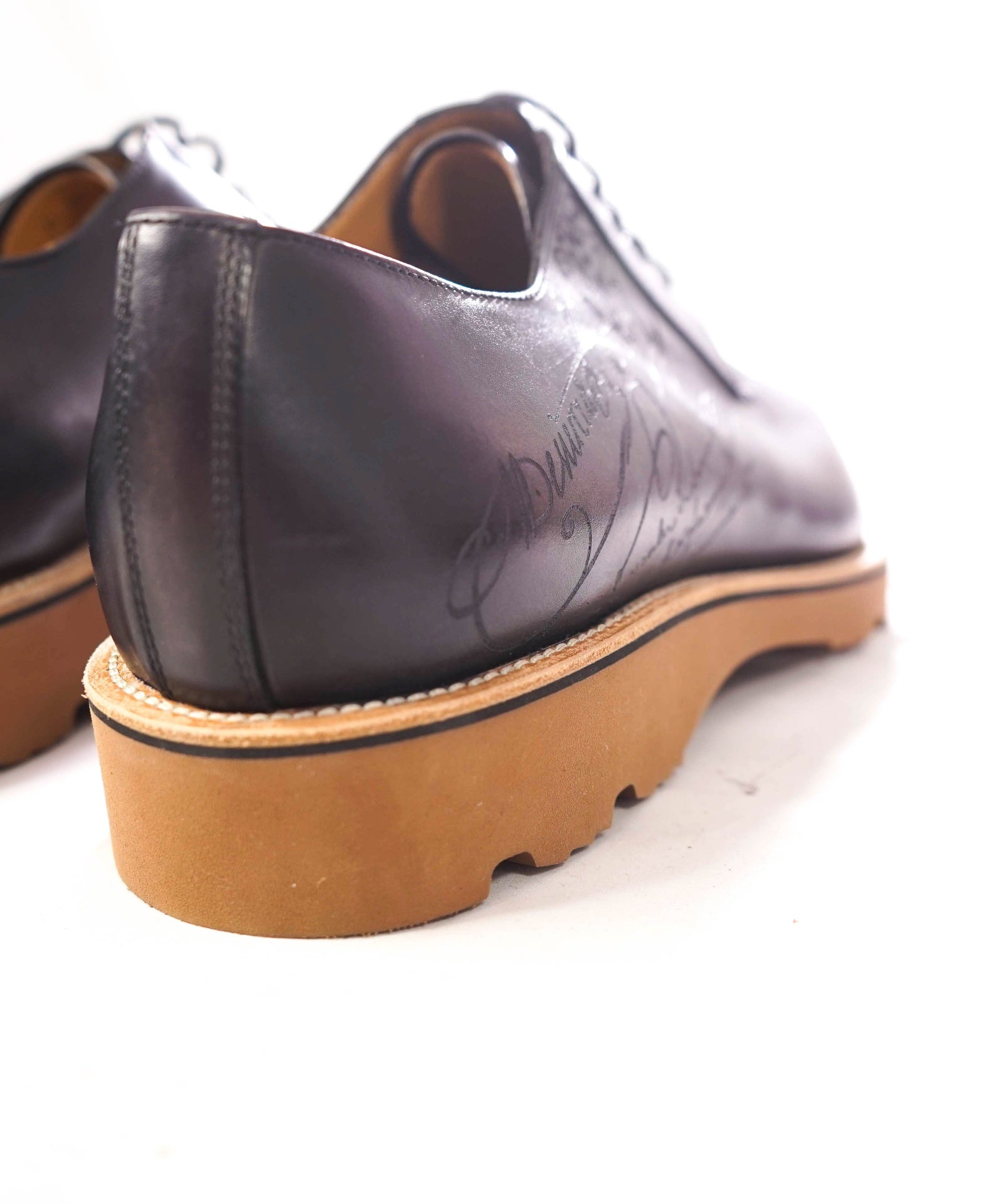 $2,300 BERLUTI - Gray Alessio SCRITTO Leather Derby - US 12 (UK11)