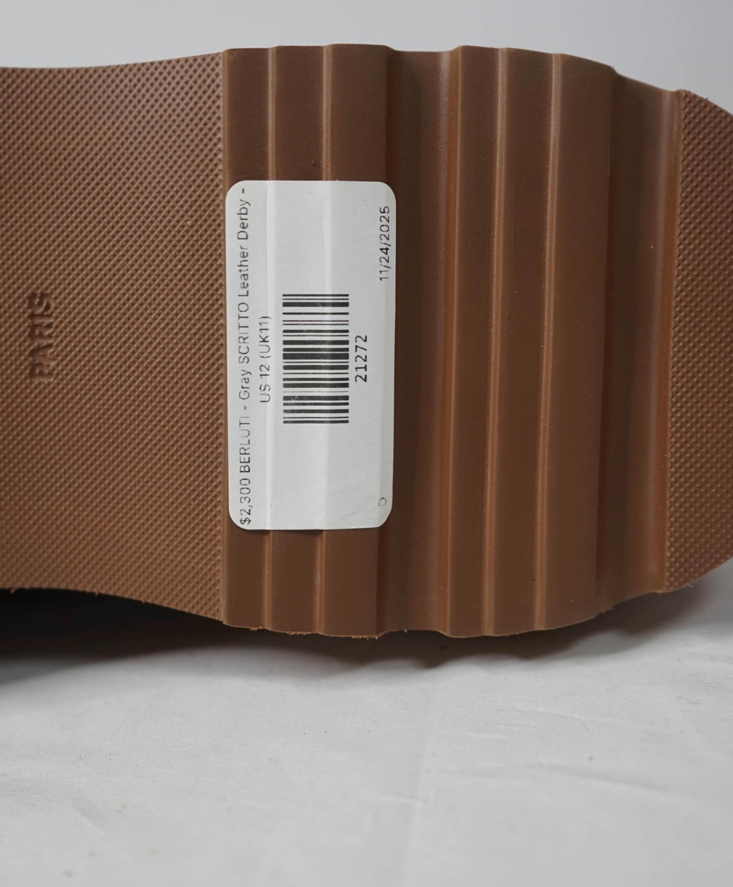 $2,300 BERLUTI - Gray Alessio SCRITTO Leather Derby - US 12 (UK11)