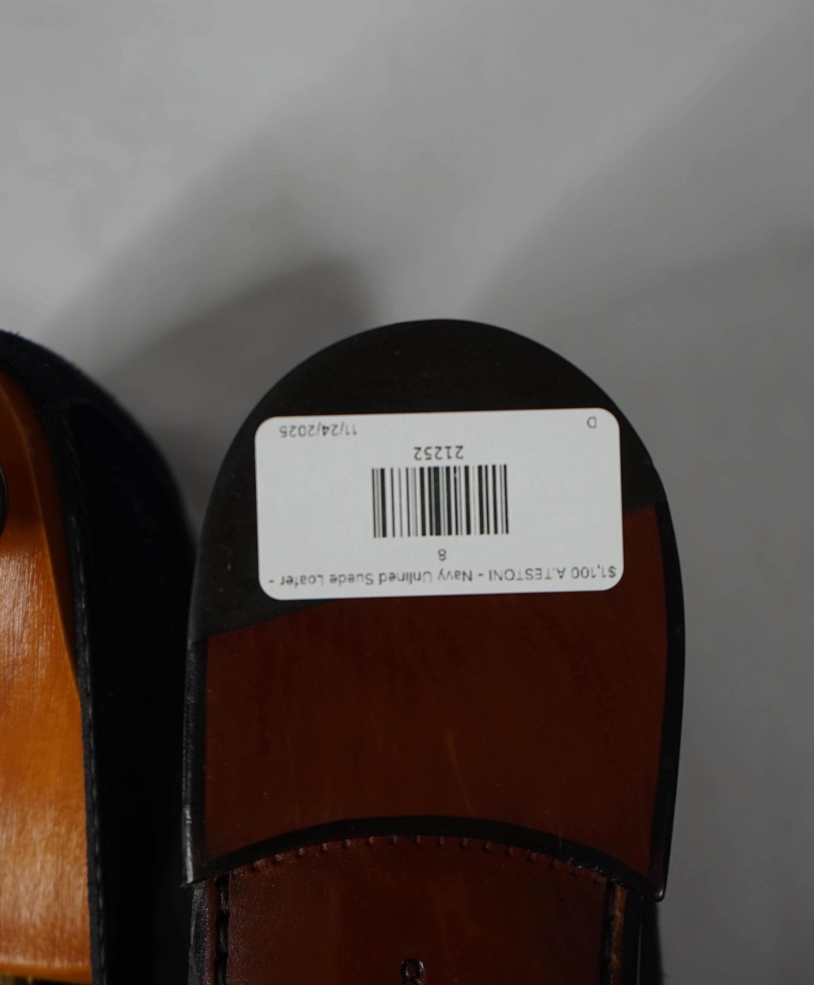 $1,100 A.TESTONI - Navy Unlined Suede Moc Penny Loafer - 8