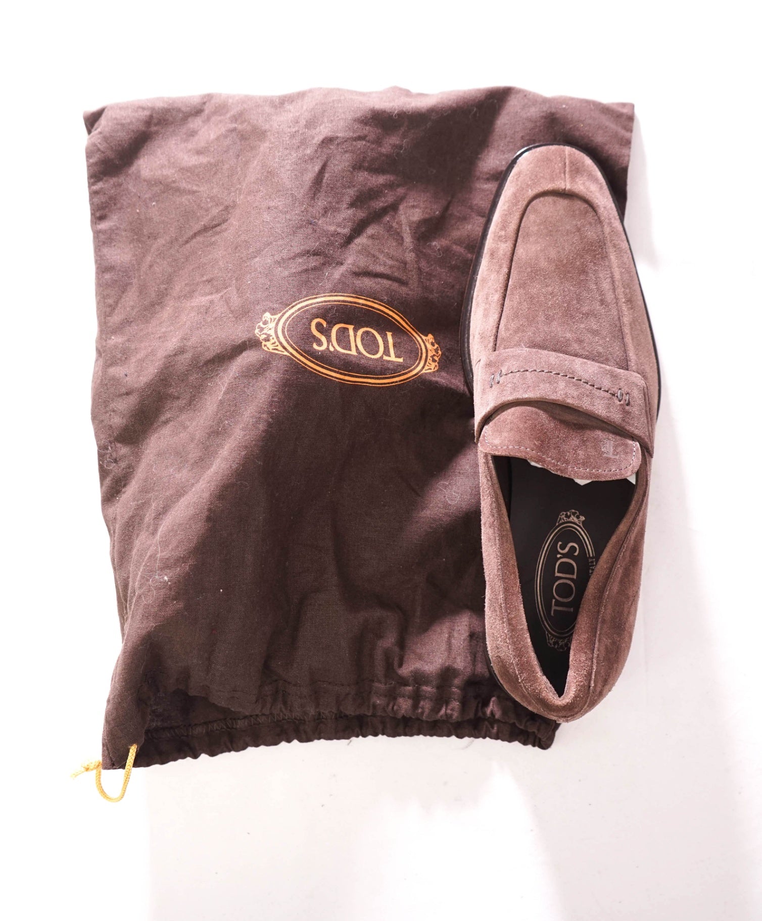 $750 TOD'S - Brown Suede Moc Penny Loafers - US 9 (UK8)