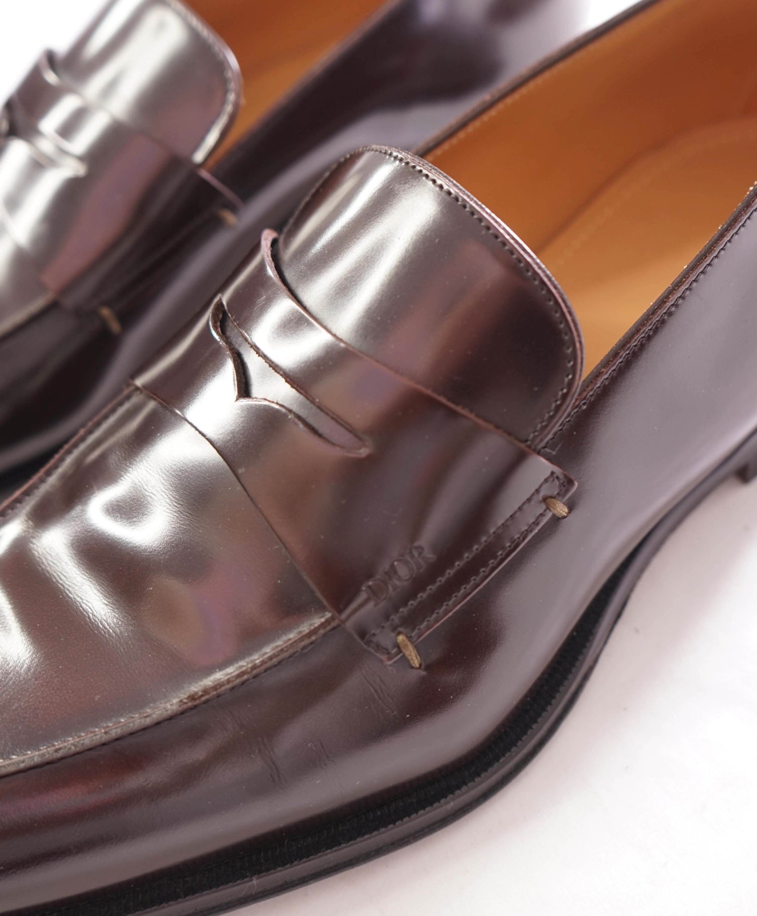 $1,150 DIOR - Oxblood Patent Leather Penny Loafers - US 8 (41EU)