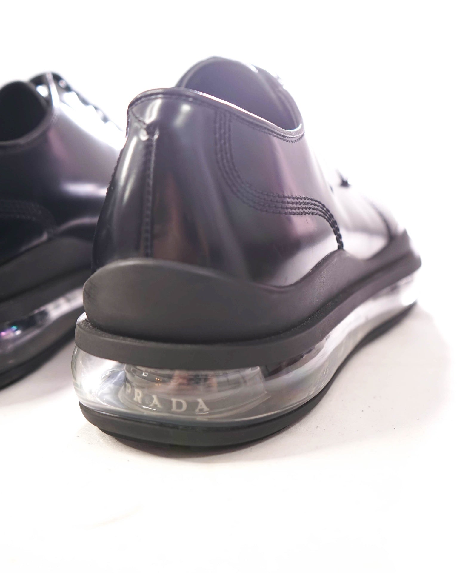 $1,050 PRADA - Black Leather Lug Sole Air Levitate Derby - US 10 (9 UK)