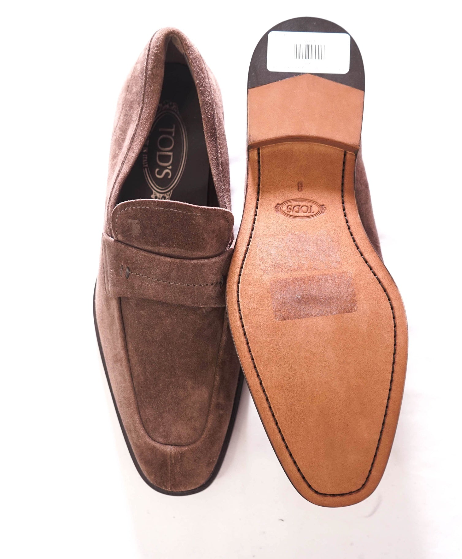 $750 TOD'S - Brown Suede Moc Penny Loafers - US 9 (UK8)