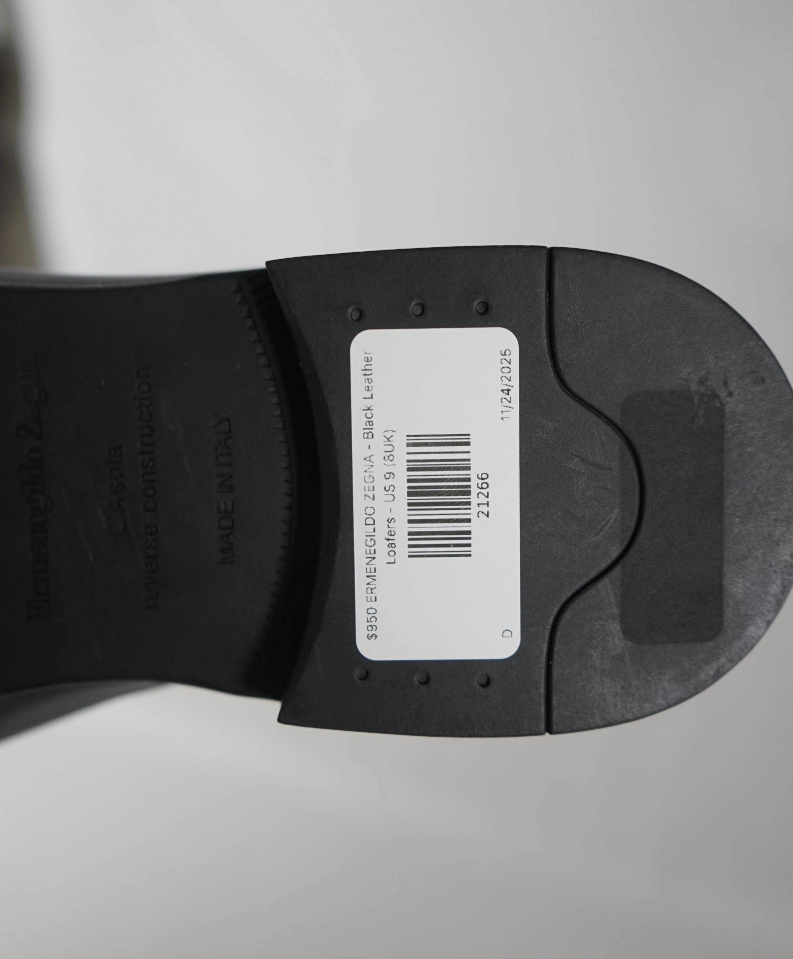 $950 ZEGNA - L'asola Black Leather Penny Loafers - US 9 (8UK)