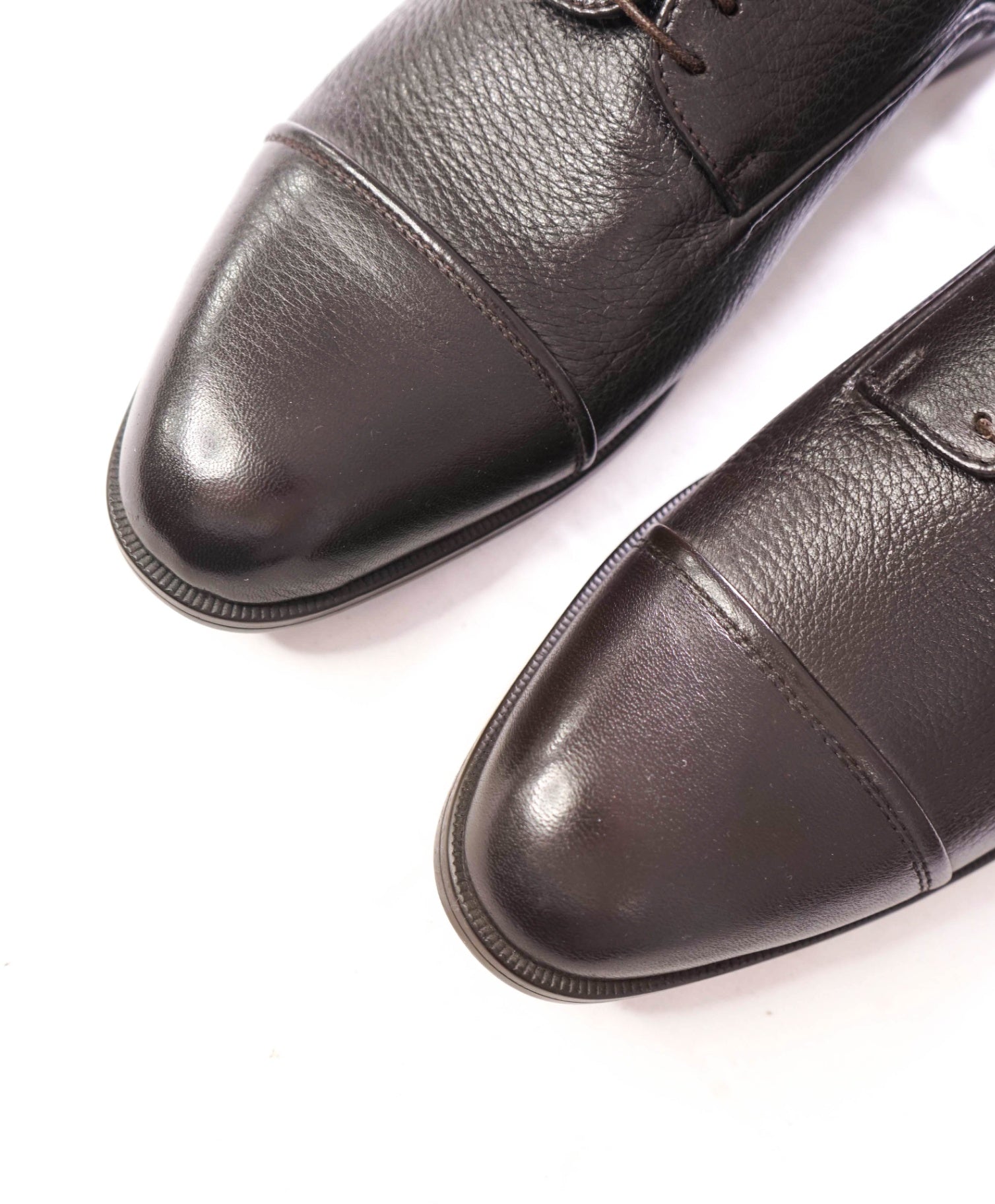 $1,150 ZEGNA - Brown "AVENUE FLEX" Pebble Leather Derby - US 9 (8UK)