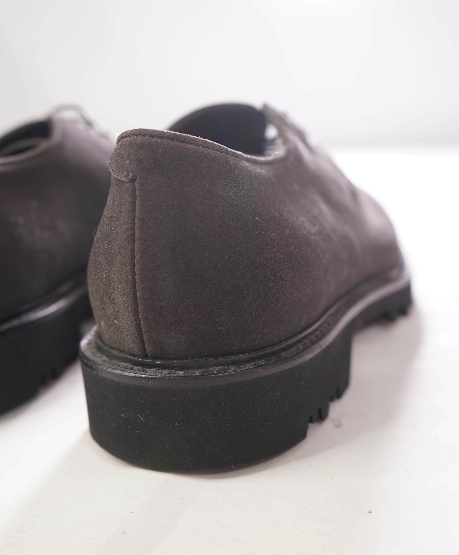 $1,095 GIORGIO ARMANI - Gray Suede Lug Sole Derby - 10 US