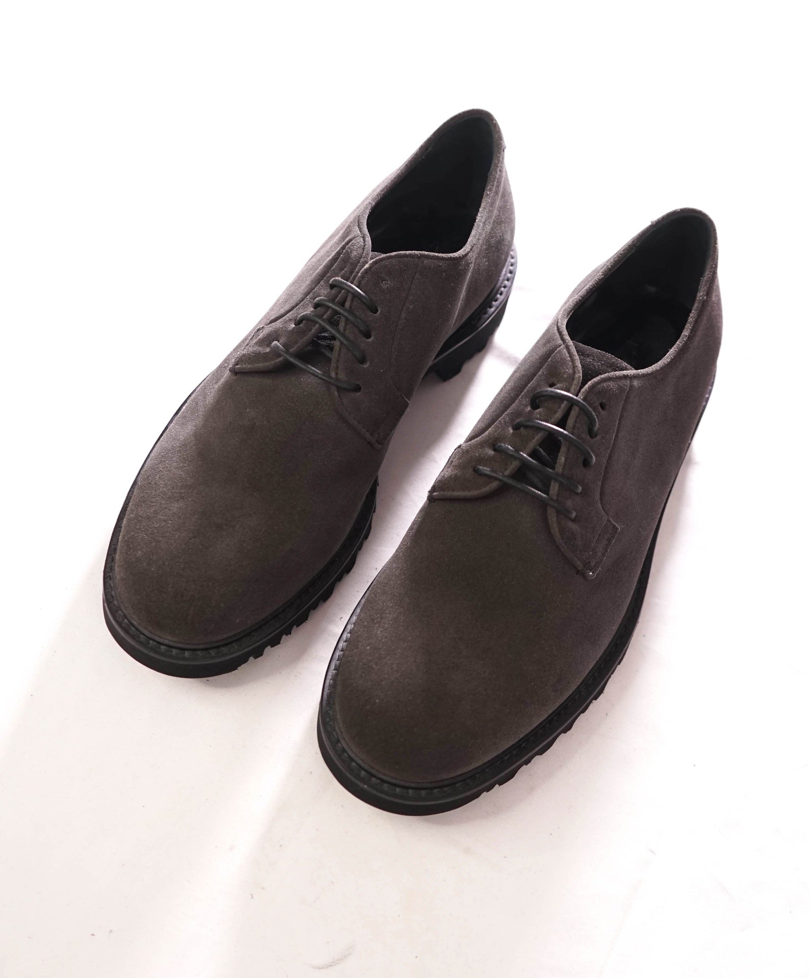 $1,095 GIORGIO ARMANI - Gray Suede Lug Sole Derby - 10 US