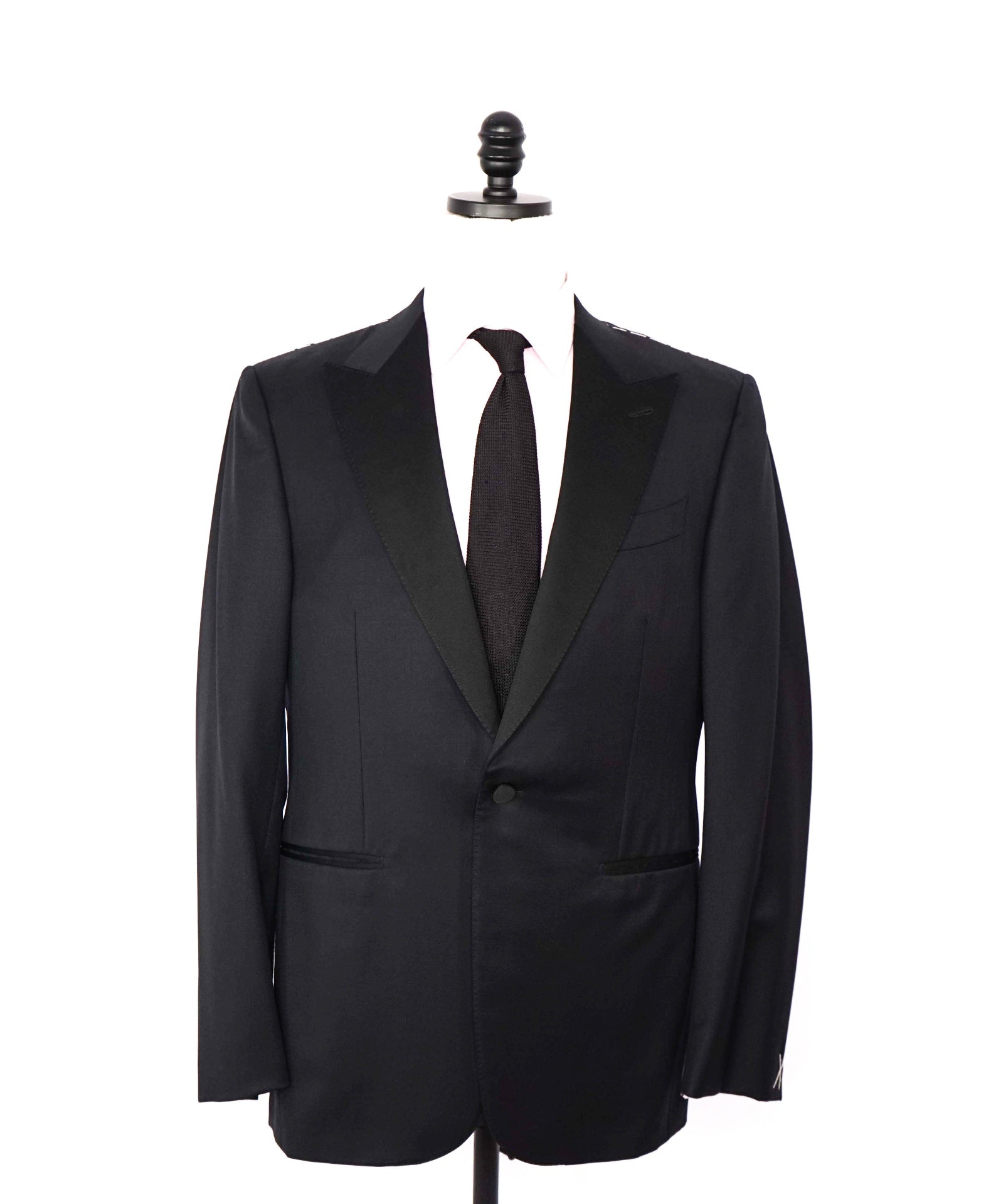 $3,995 ZEGNA - Black "SU MISURA 1/1" Wool Tuxedo Jacket - 44R