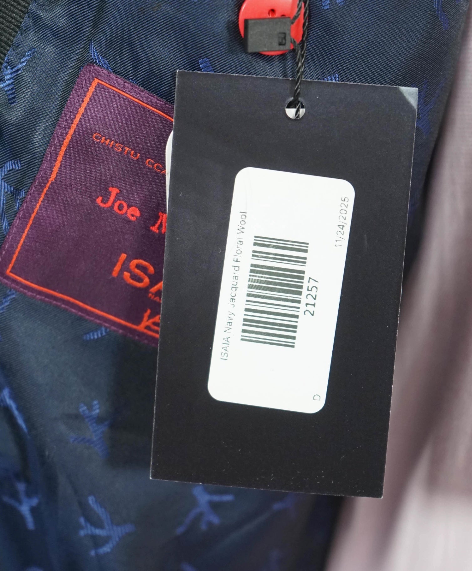 $6,200 ISAIA - Navy Floral "Custom: JOE MANGANIELLO" Tuxedo Jacket - 42L