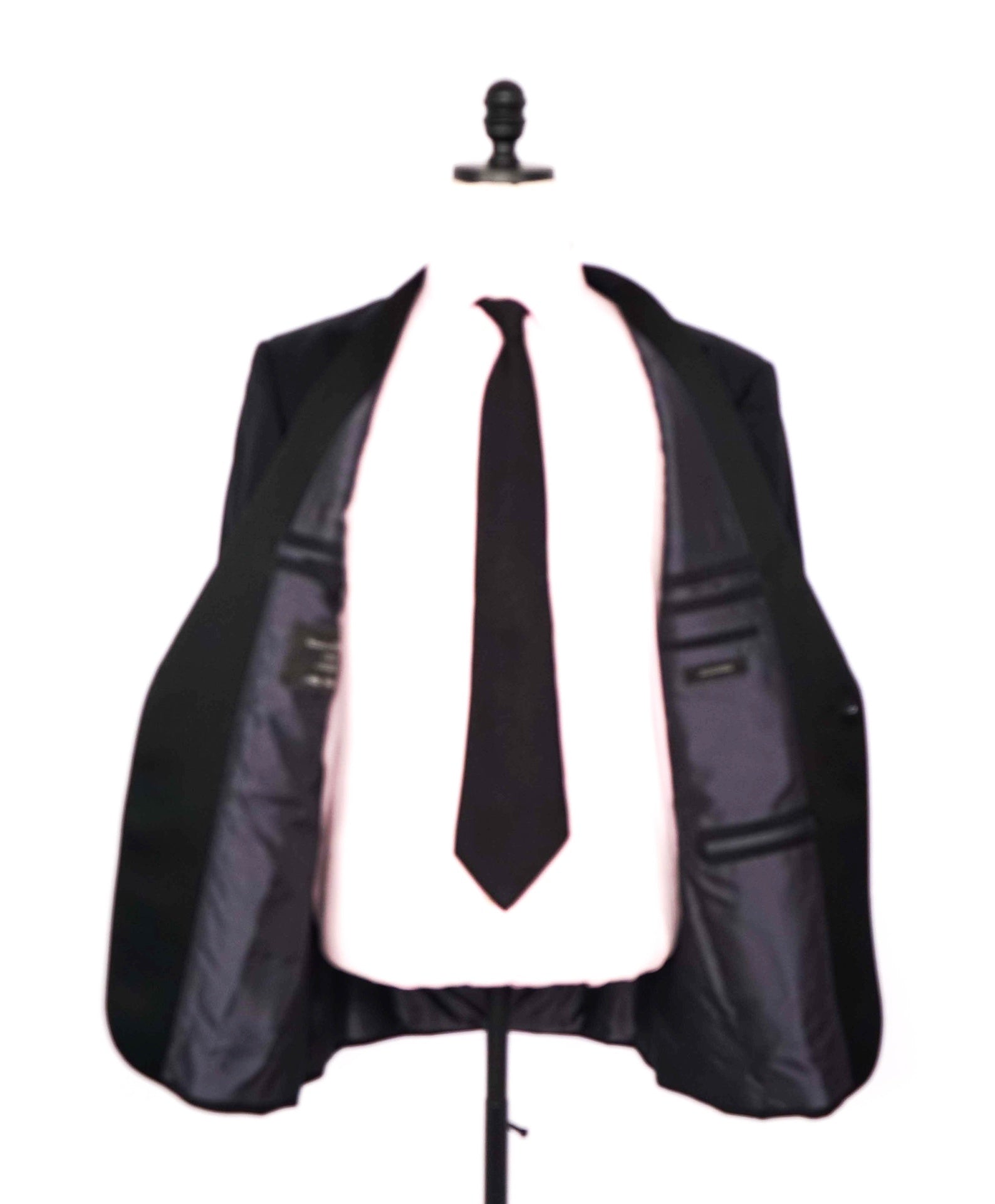 $3,995 ZEGNA - Black "SU MISURA 1/1" Wool Tuxedo Jacket - 44R