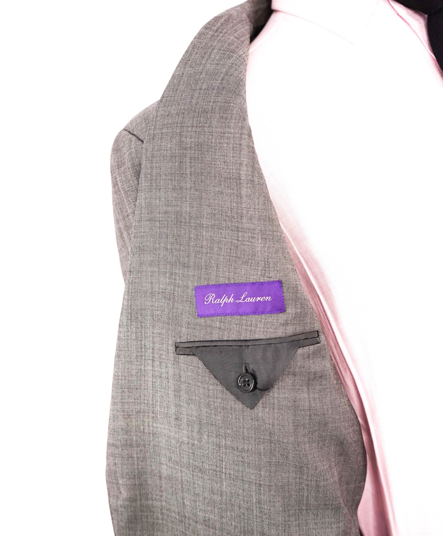 $2,395 RALPH LAUREN PURPLE LABEL - "NIGEL" Gray Wool Blazer- 42L