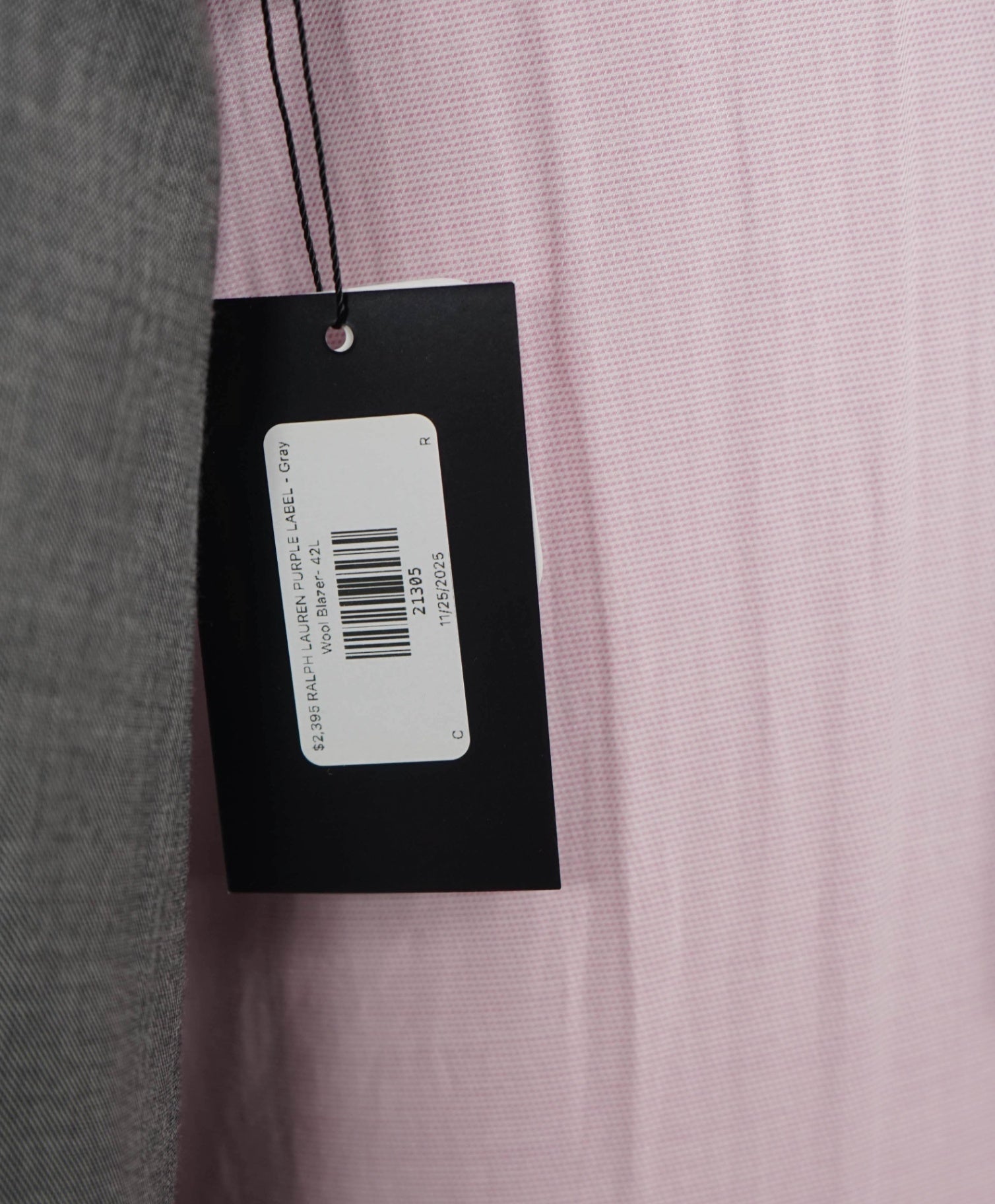 $2,395 RALPH LAUREN PURPLE LABEL - "NIGEL" Gray Wool Blazer- 42L