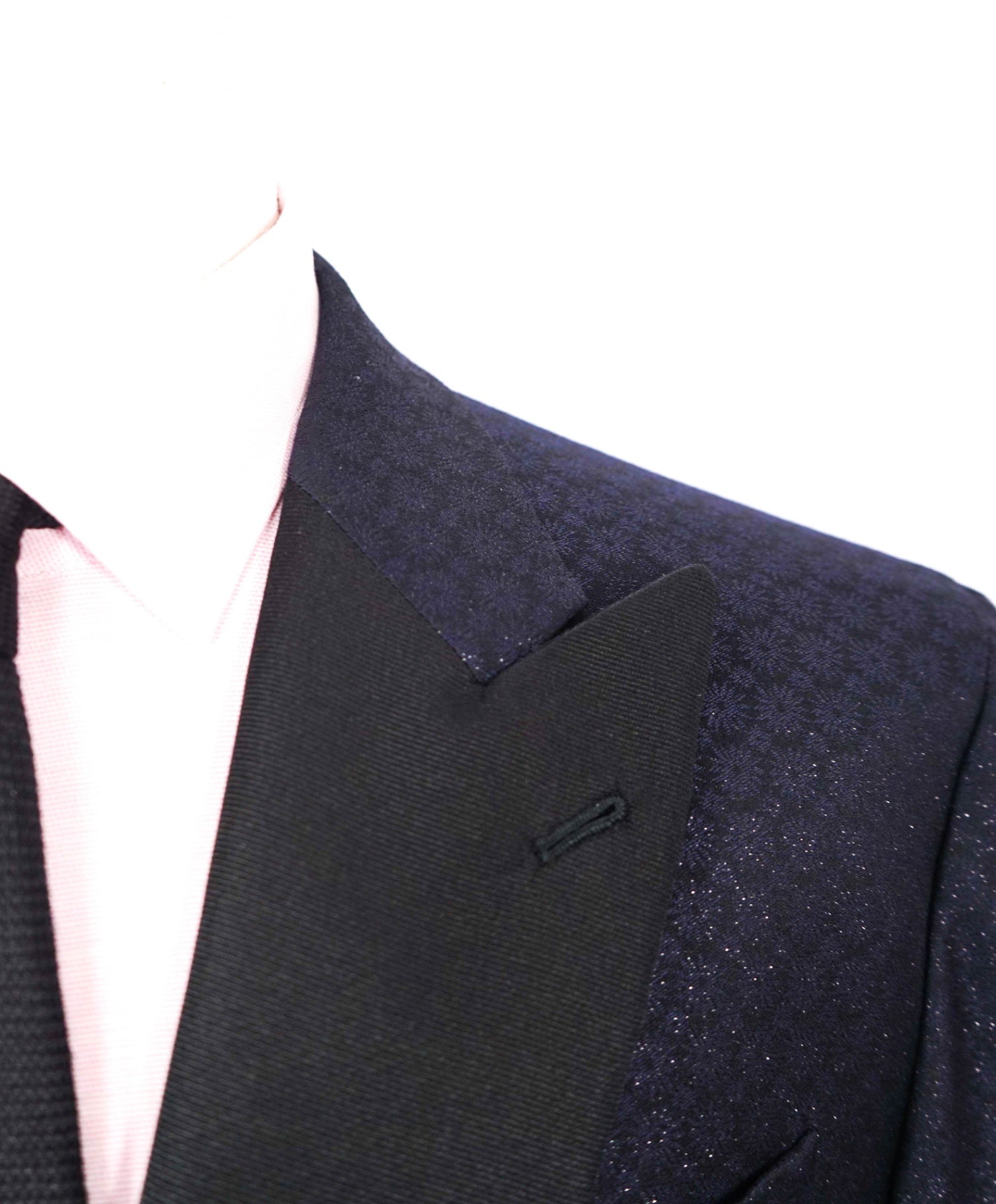 $6,200 ISAIA - Navy Floral "Custom: JOE MANGANIELLO" Tuxedo Jacket - 42L