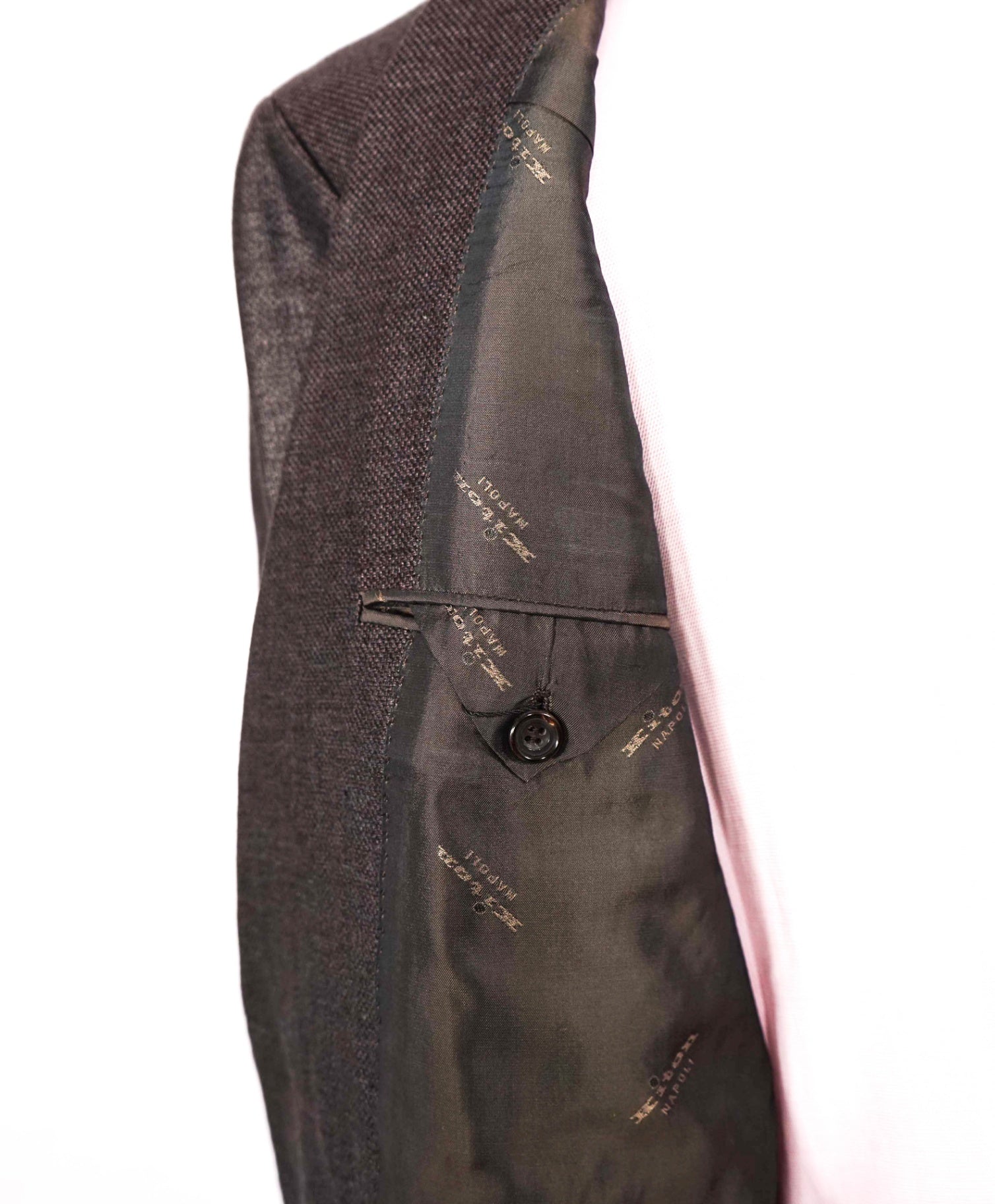 $9,500 KITON - Brown 100% PURE SILK Textured Blazer - 44R